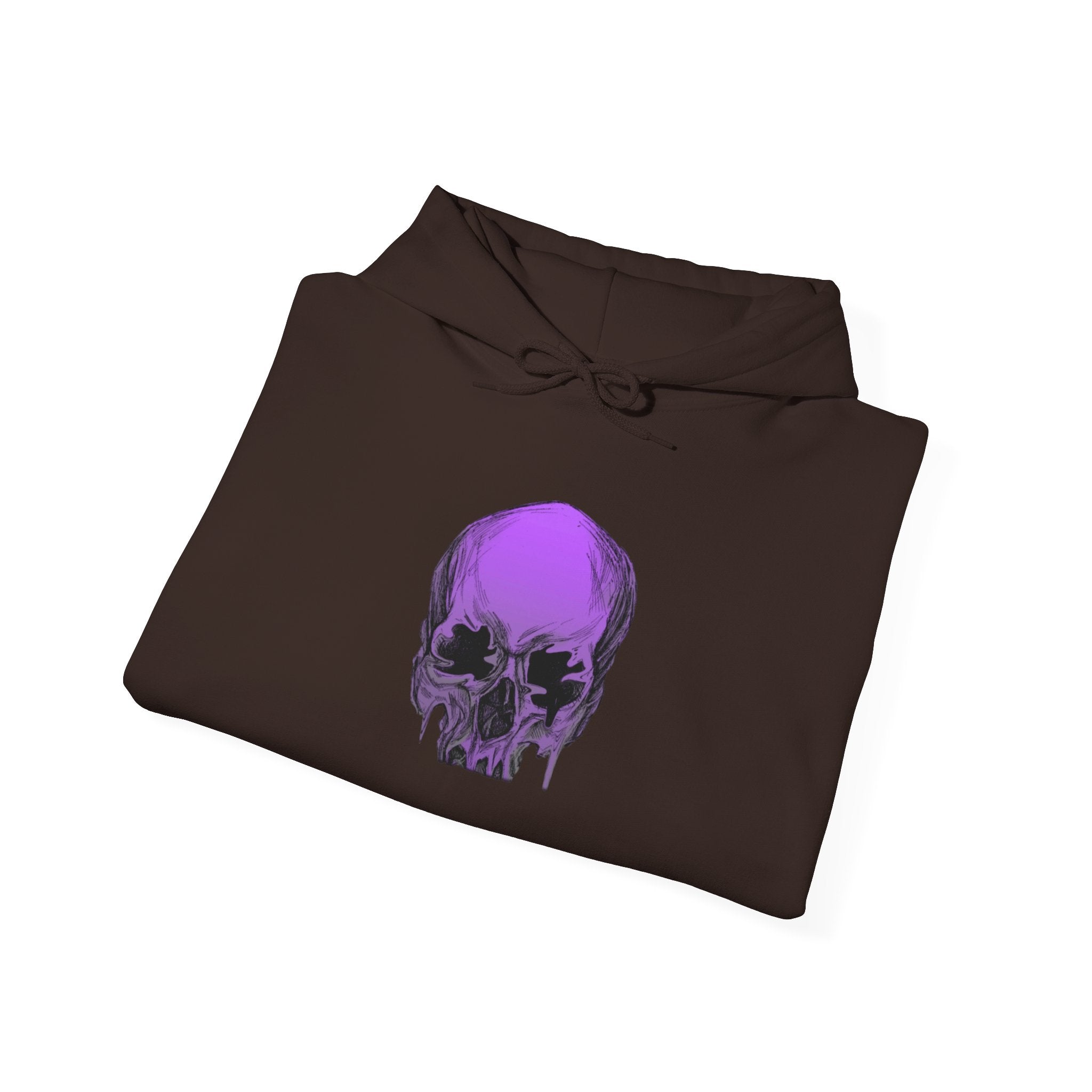 Purple Drip Skull Hoodie — Gothic Streetwear Pullover