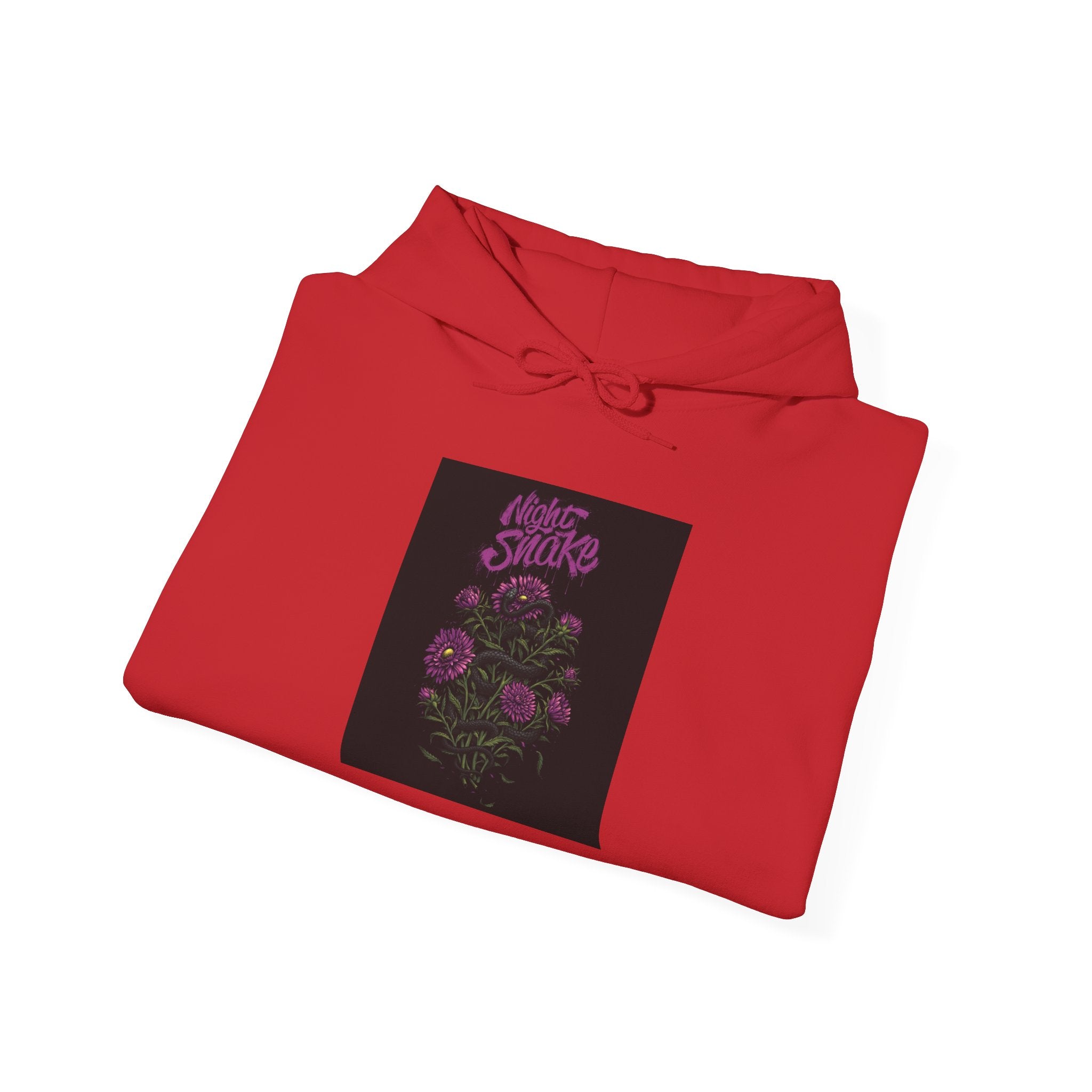 Floral Snake Hoodie — Dark Rose Garden Graphic Sweatshirt