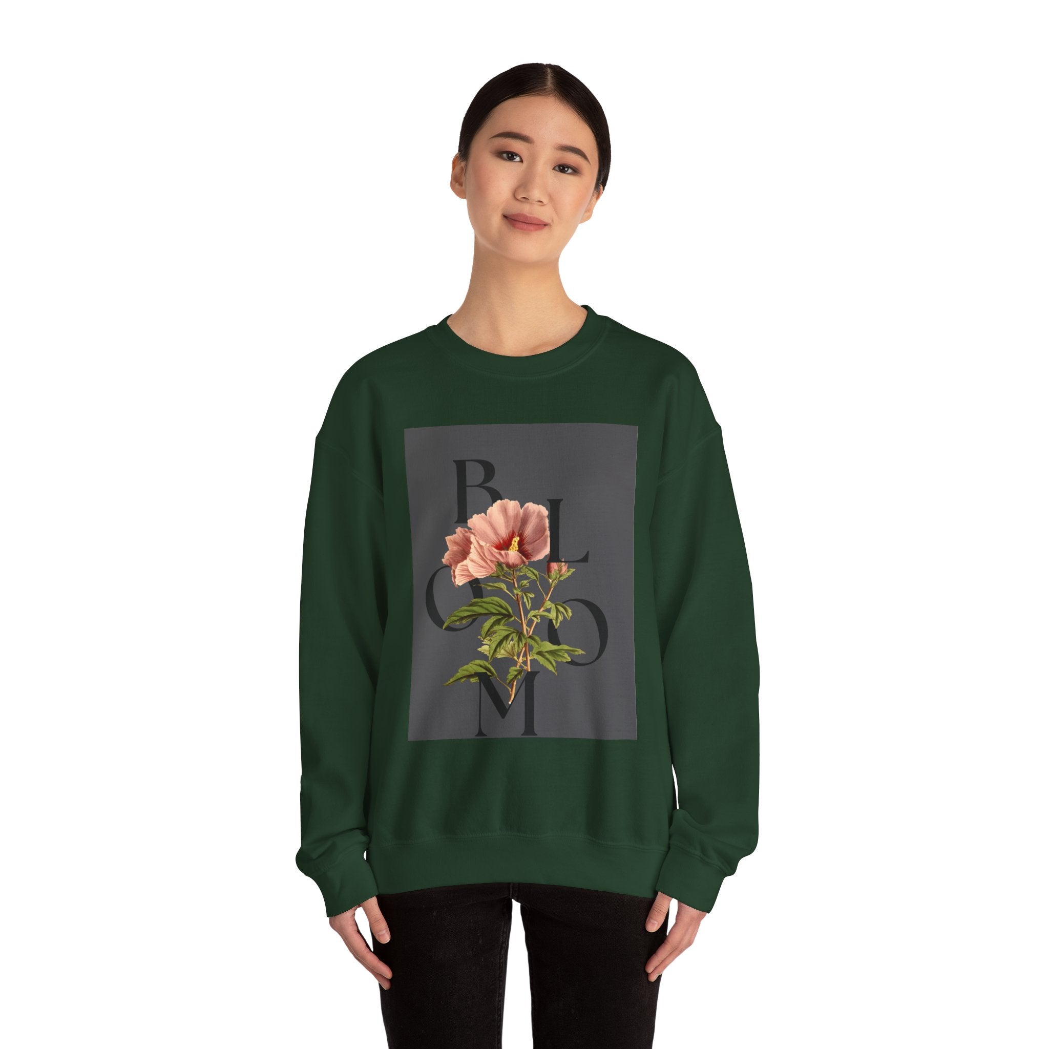 Floral Bloom Sweatshirt — Vintage Pink Flower Graphic Crewneck