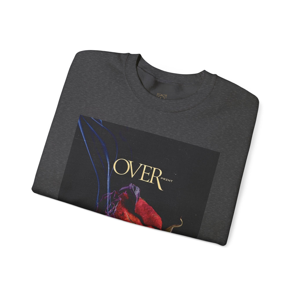 Crewneck Sweatshirt - "OVER" Rose Graphic with Legaciess Gold Logo