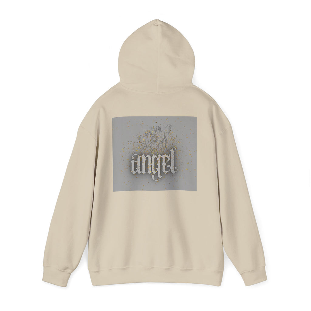 Angel Gothic Hoodie — White Graphic Hooded Sweatshirt