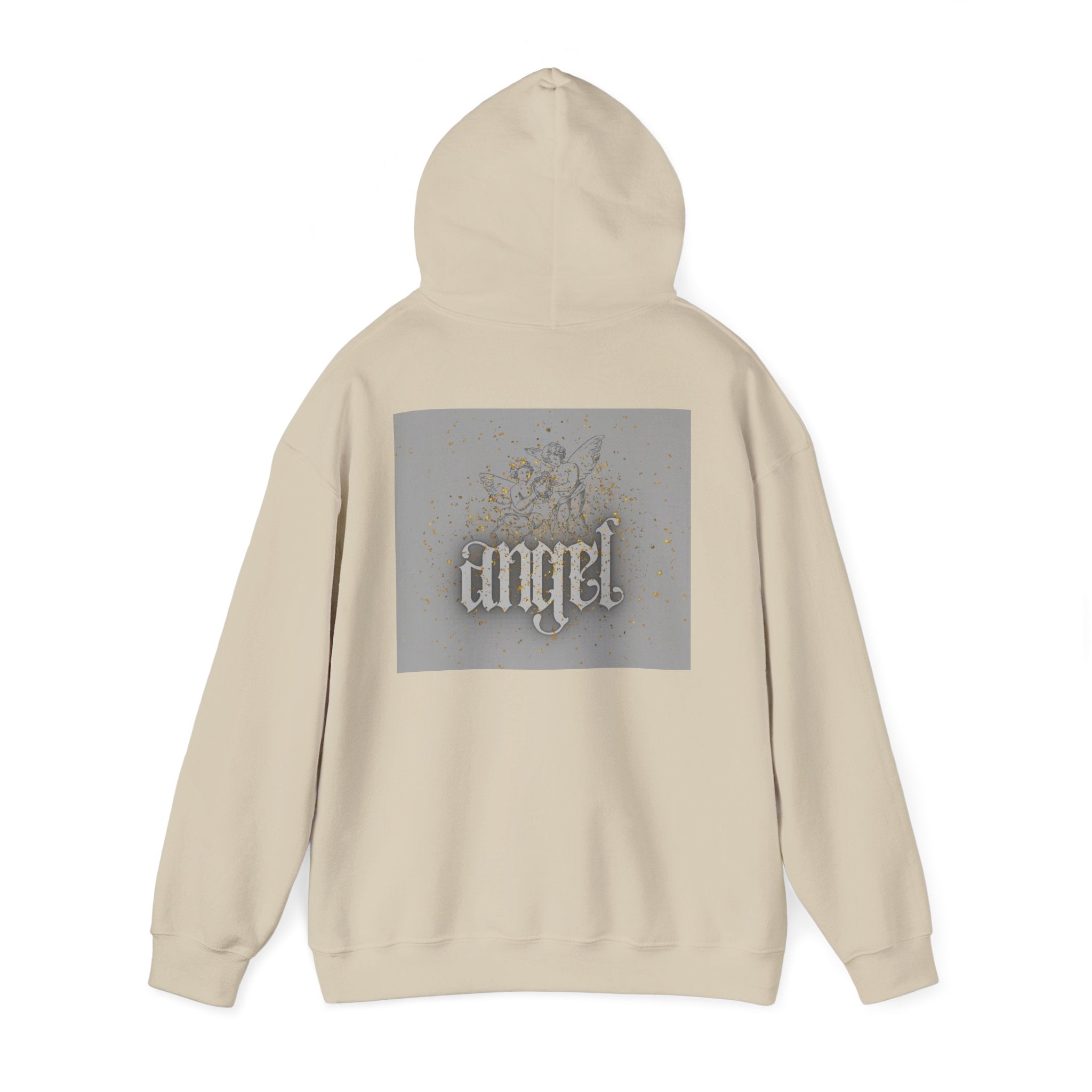 Angel Gothic Hoodie — White Graphic Hooded Sweatshirt