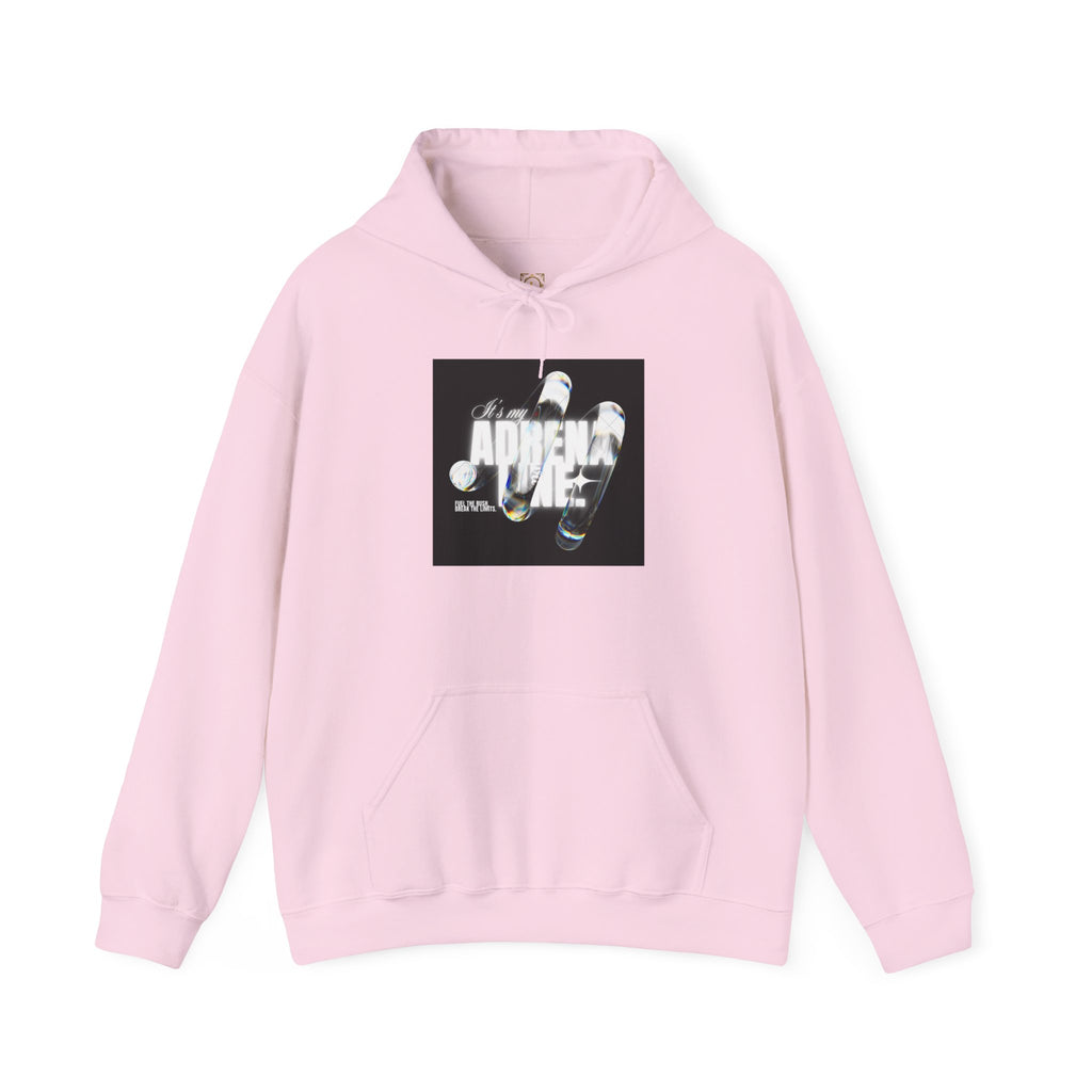 Bubble Text 'Adrenaline' Graphic Hoodie — Urban Streetwear Pullover