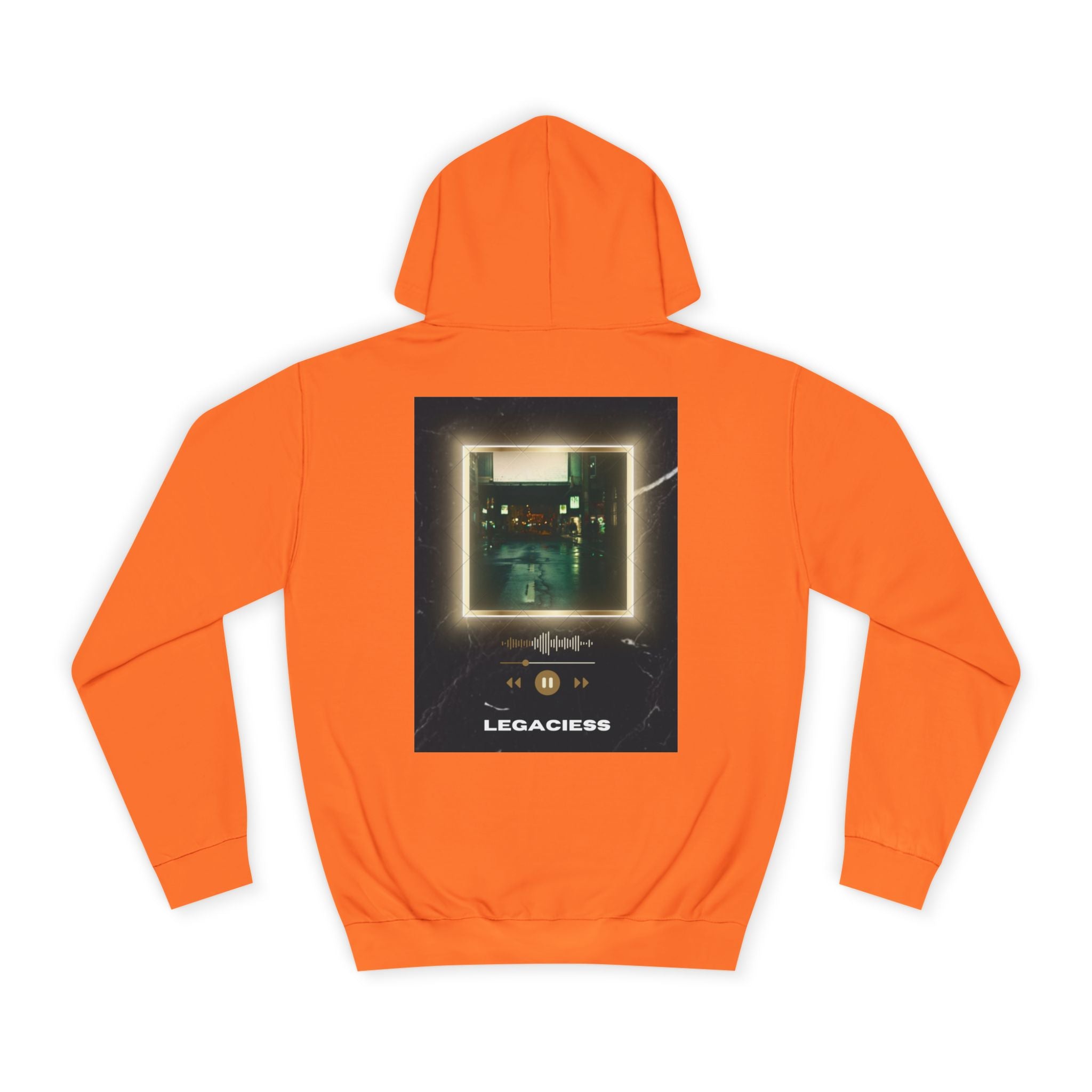 College Hoodie — Retro Neon Square Album Art Design