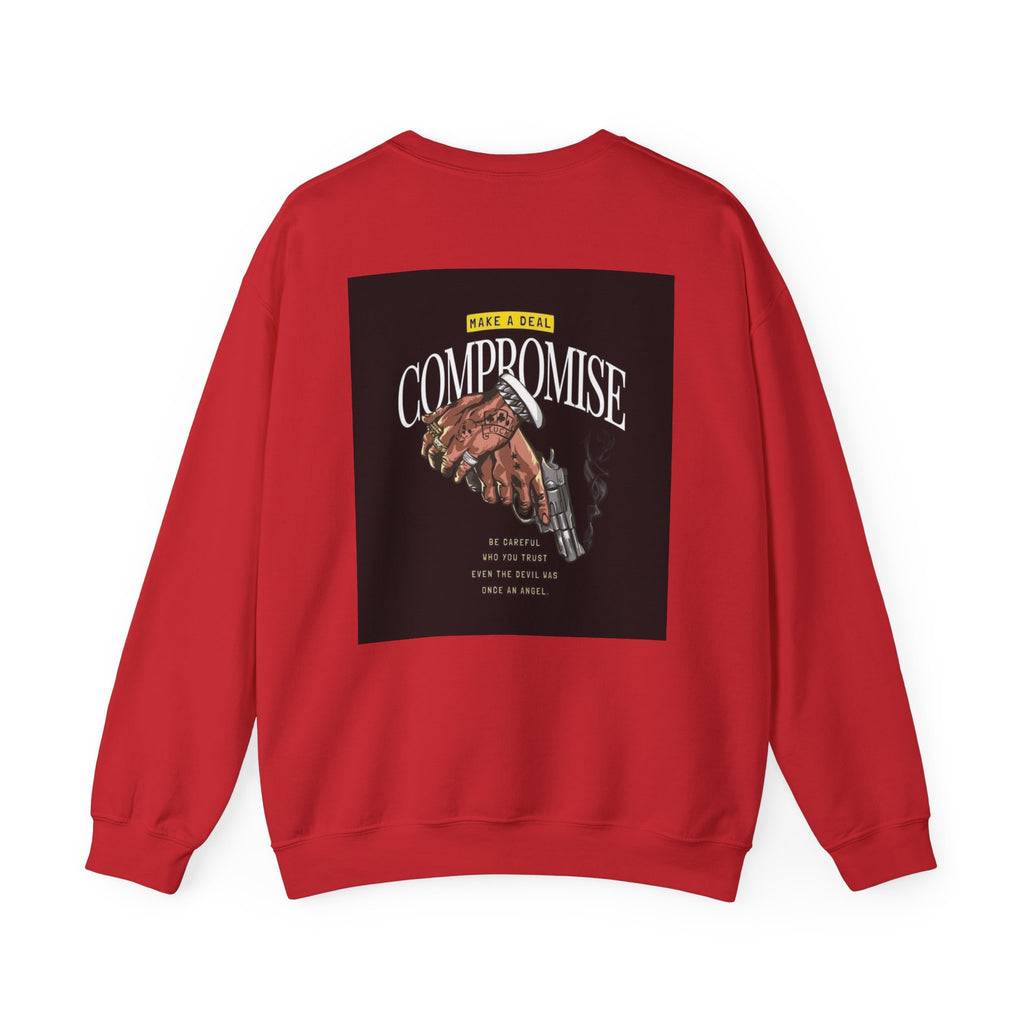Compromise Graphic Sweatshirt — Vintage Handshake & Revolver Design