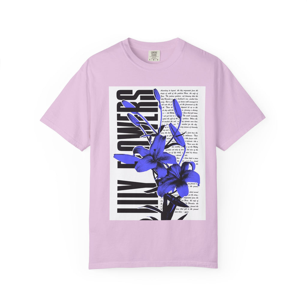 Floral Legacy Graphic T-Shirt — Bold Blue Orchid Design