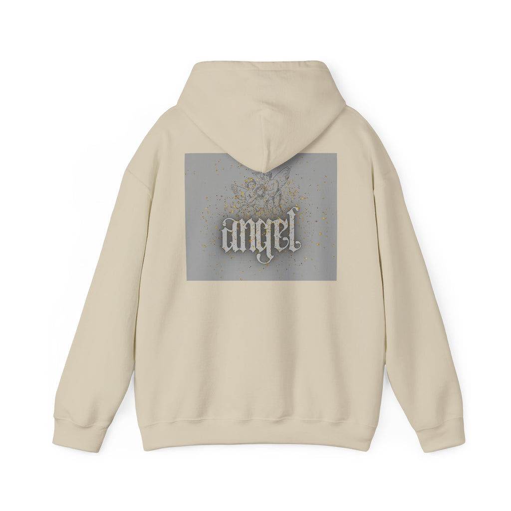 Angel Gothic Hoodie — White Graphic Hooded Sweatshirt