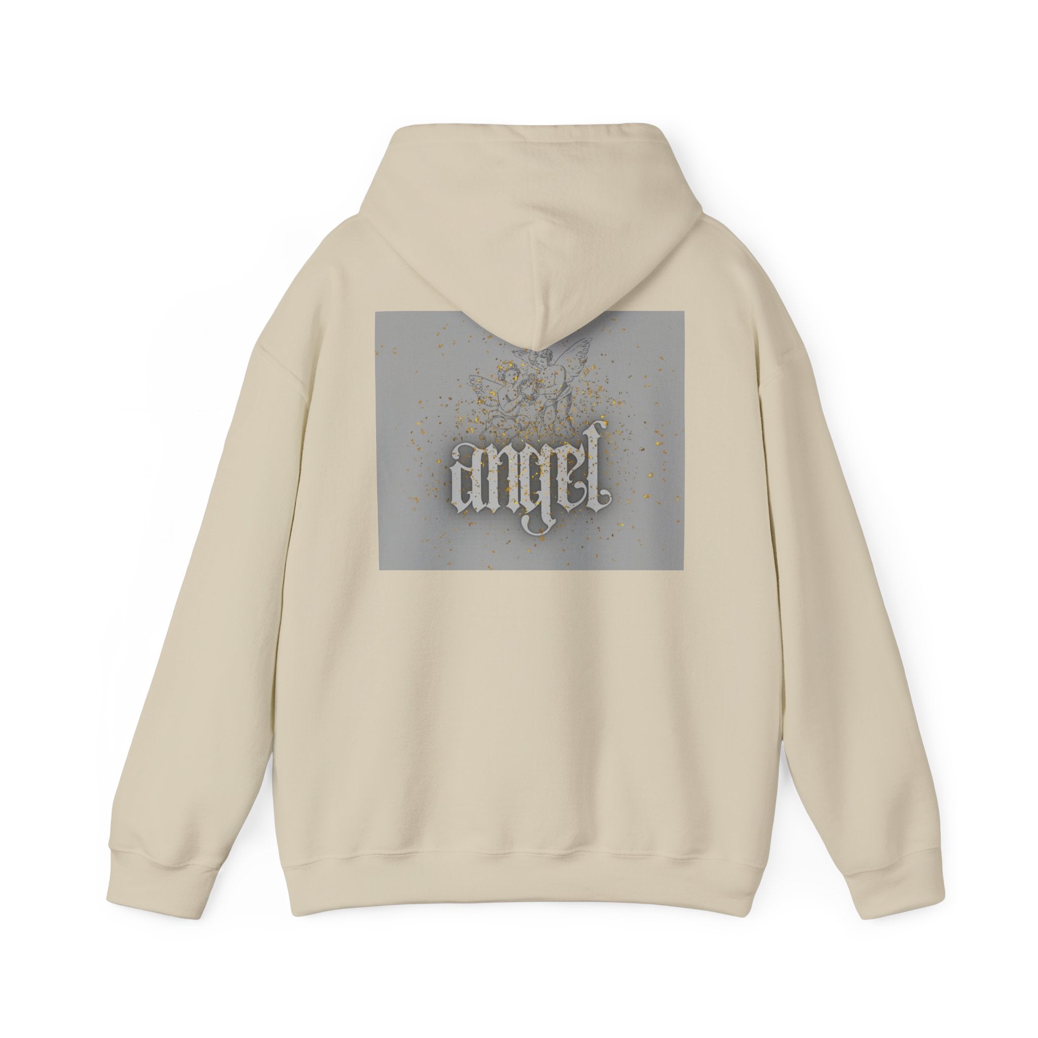 Angel Gothic Hoodie — White Graphic Hooded Sweatshirt