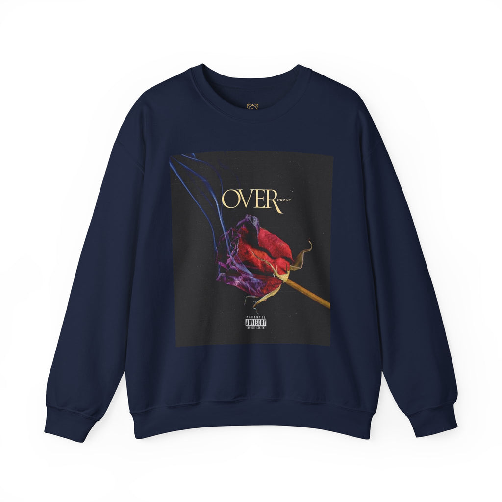 Crewneck Sweatshirt - "OVER" Rose Graphic with Legaciess Gold Logo