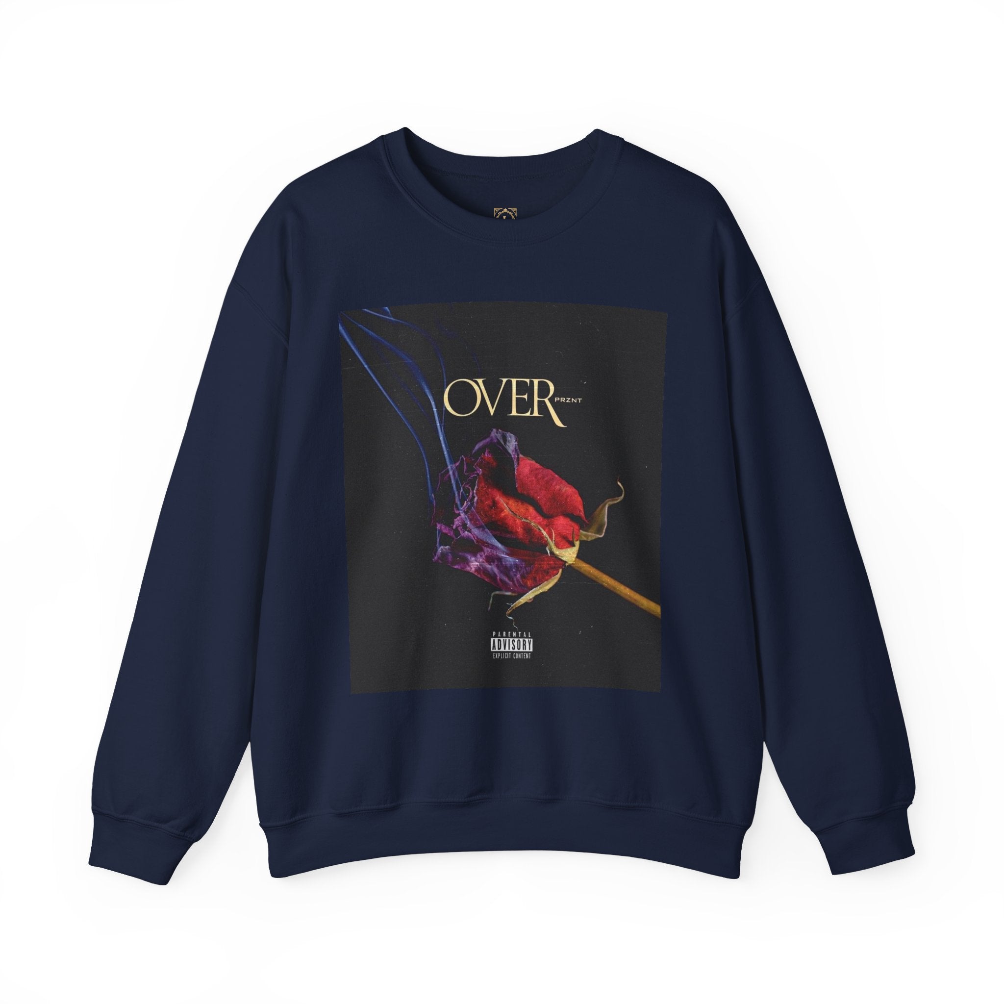 Crewneck Sweatshirt - "OVER" Rose Graphic with Legaciess Gold Logo