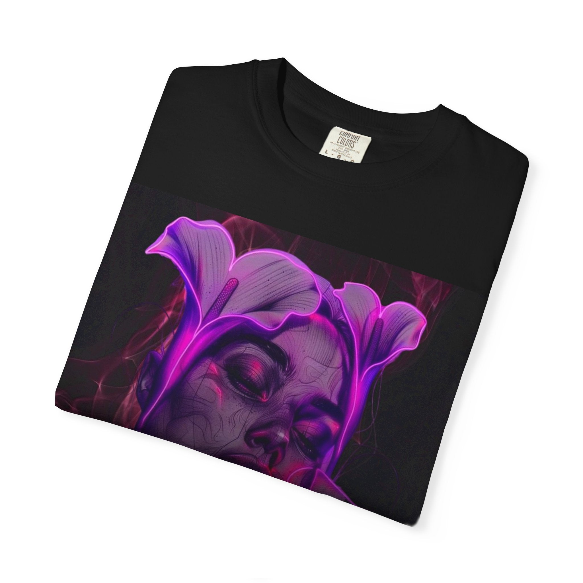 Mystic Purple Portrait T‑Shirt — Legaciess Logo Back