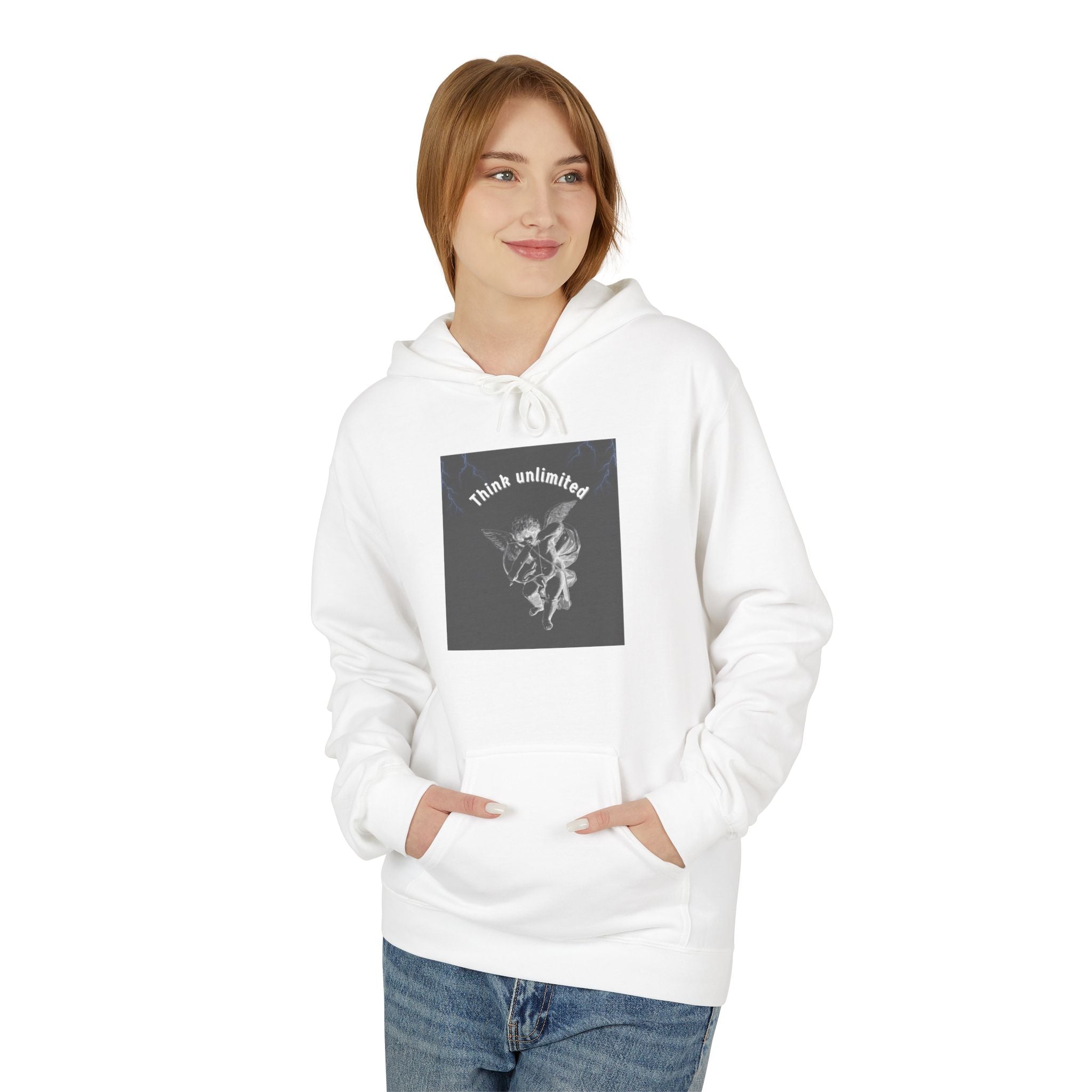 Think Unlimited Hoodie — Inspirational Angel Graphic Pullover