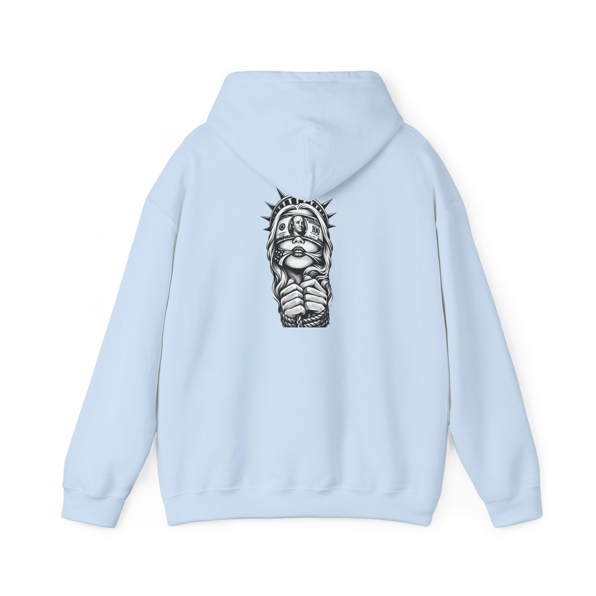 Statue of Liberty Prayer Hands Hoodie — Gothic Liberty Graphic Sweatshirt