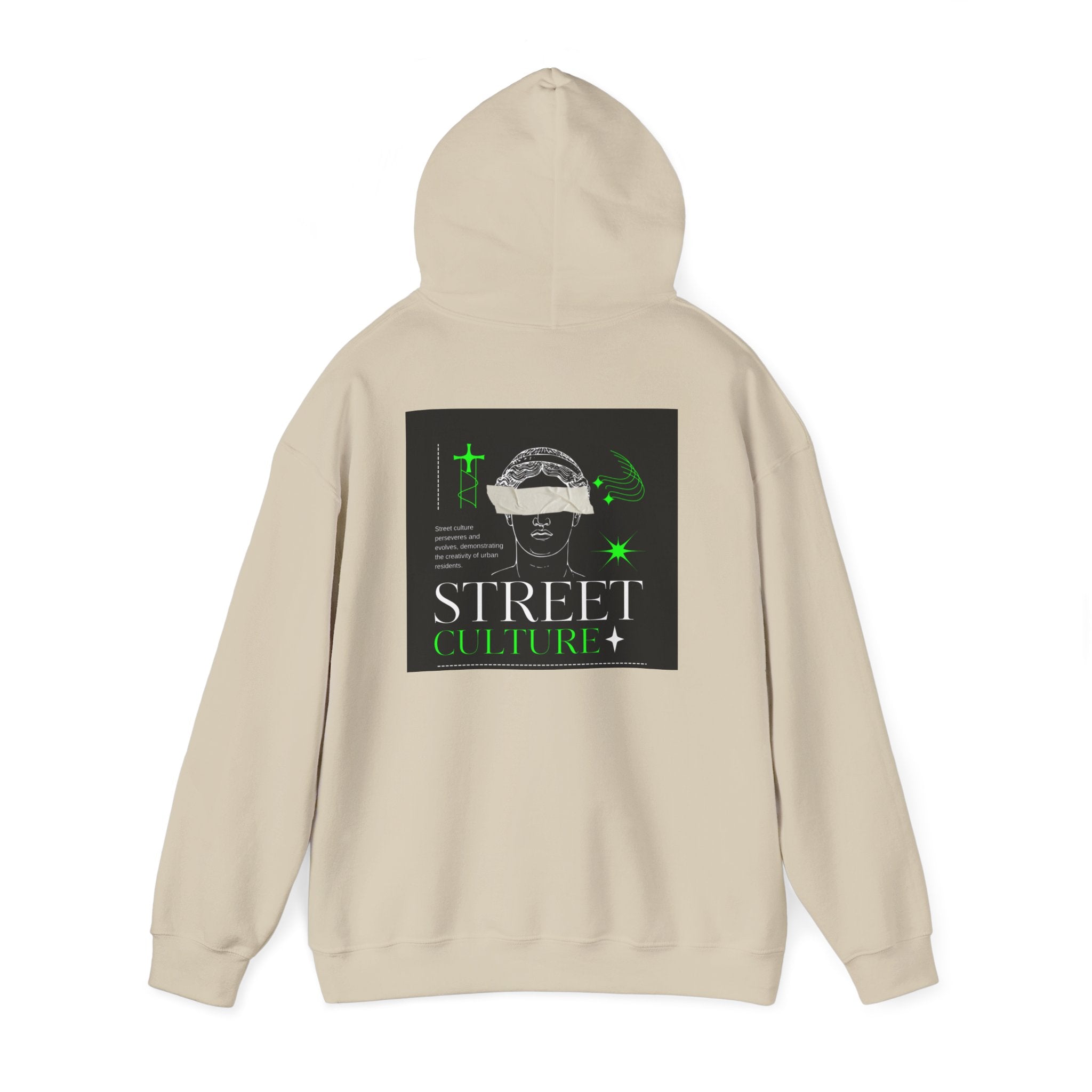Street Culture Hoodie — Neon Green Graphic Urban Skull Sweatshirt