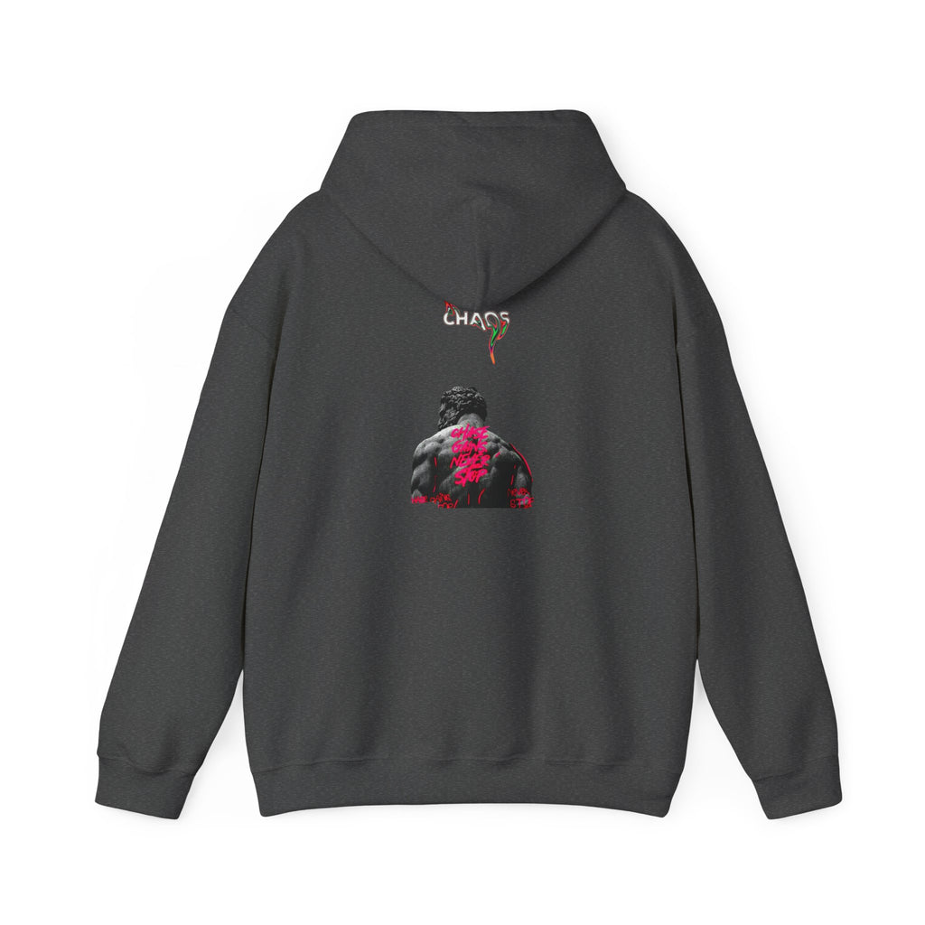 Smoky Rose Backprint Hoodie — Floral Skull Streetwear Pullover