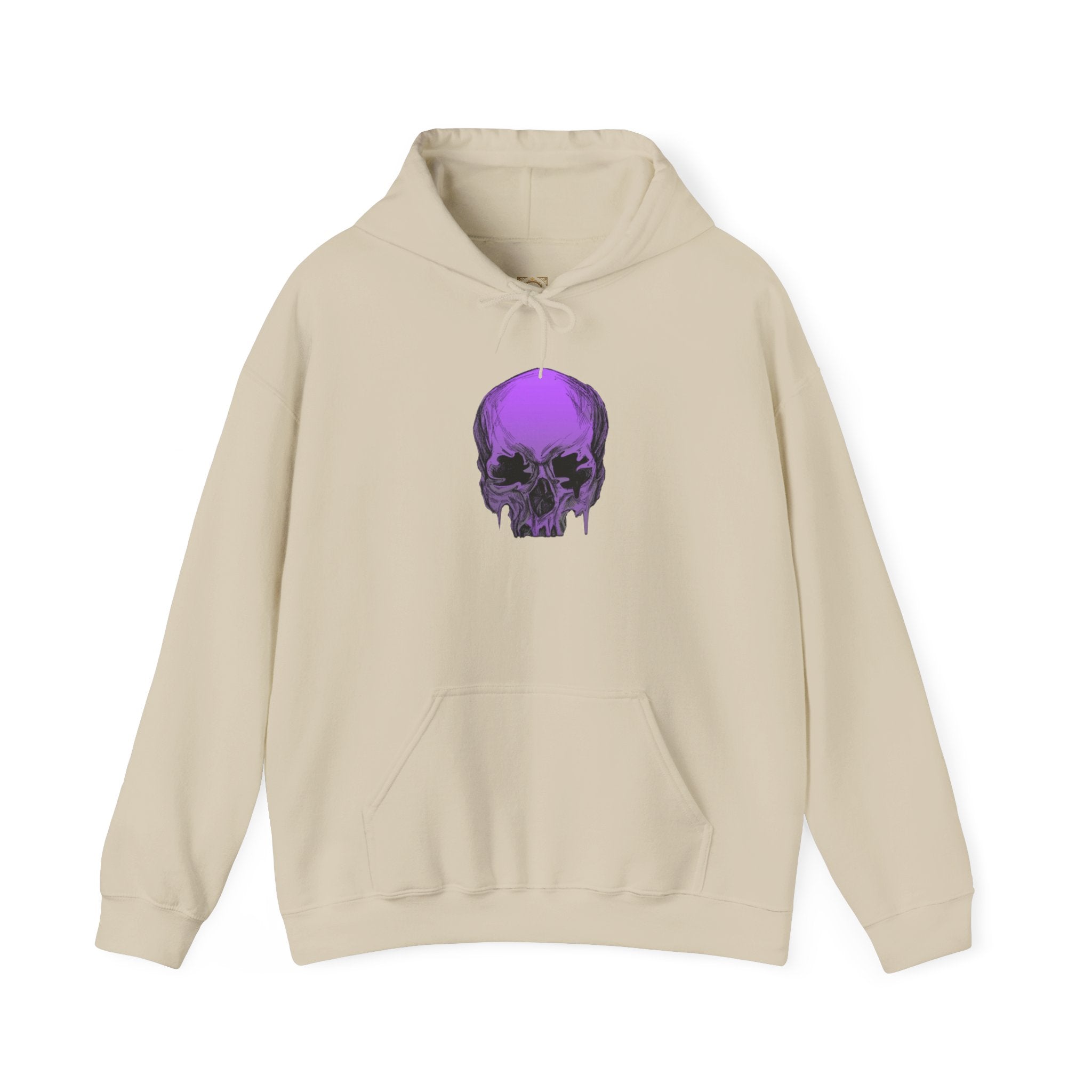 Purple Drip Skull Hoodie — Gothic Streetwear Pullover