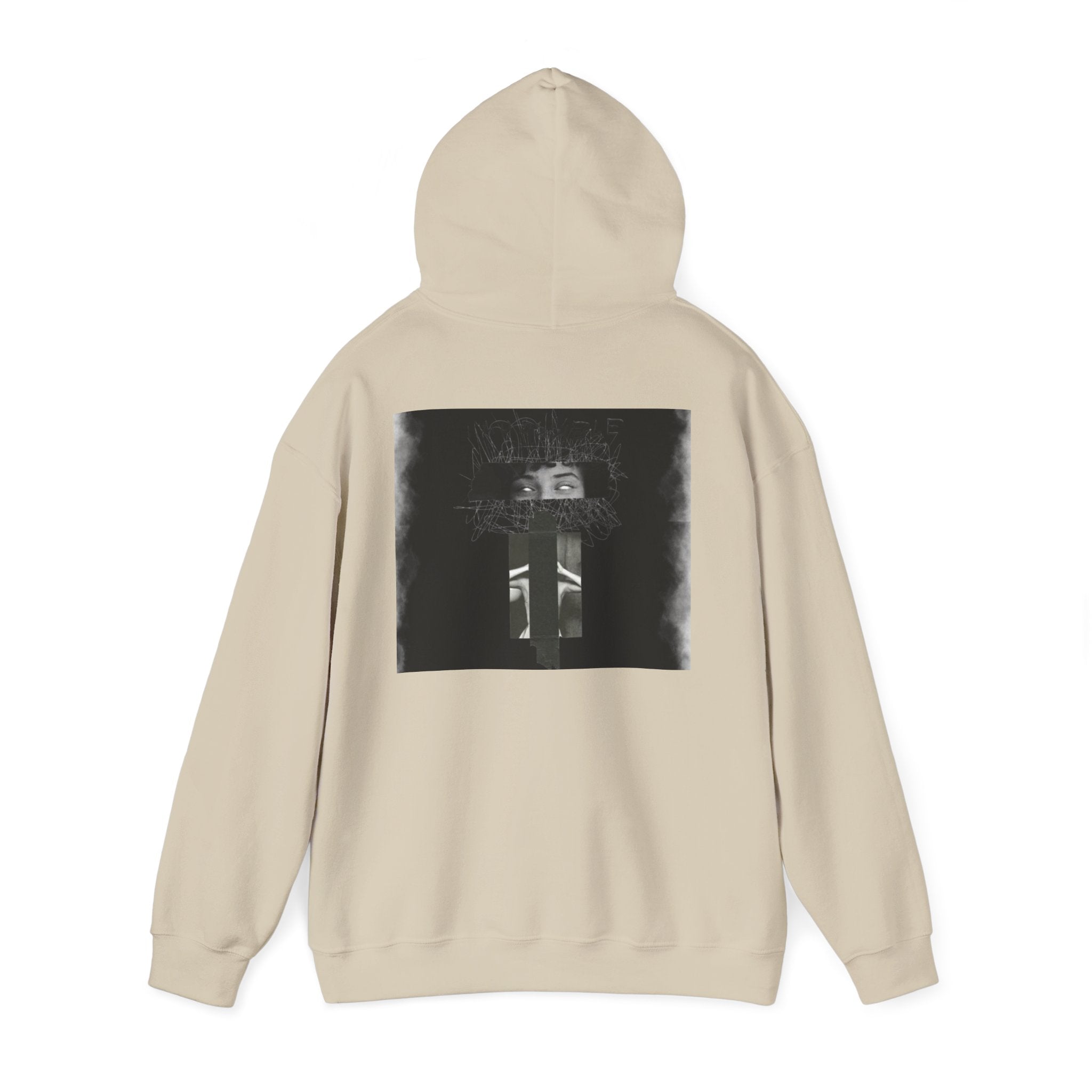 Mystic Window Hoodie — Gothic Portrait Smoke Graphic Hooded Sweatshirt