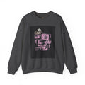 Crewneck Sweatshirt — Pink Collage Eyes Graphic “Gonna Get You, Kiddo”