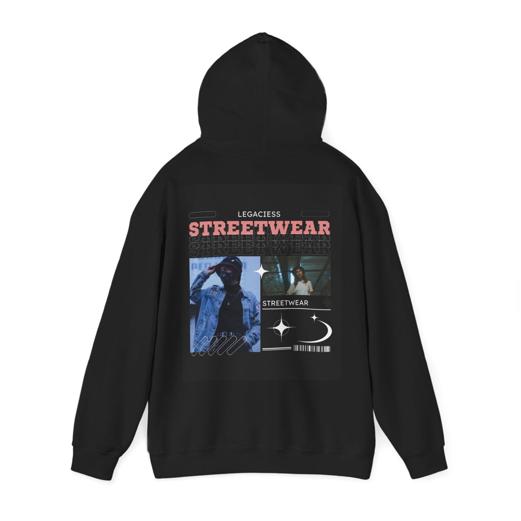 Streetwear Collage Hoodie — Retro Urban Graphic Sweatshirt