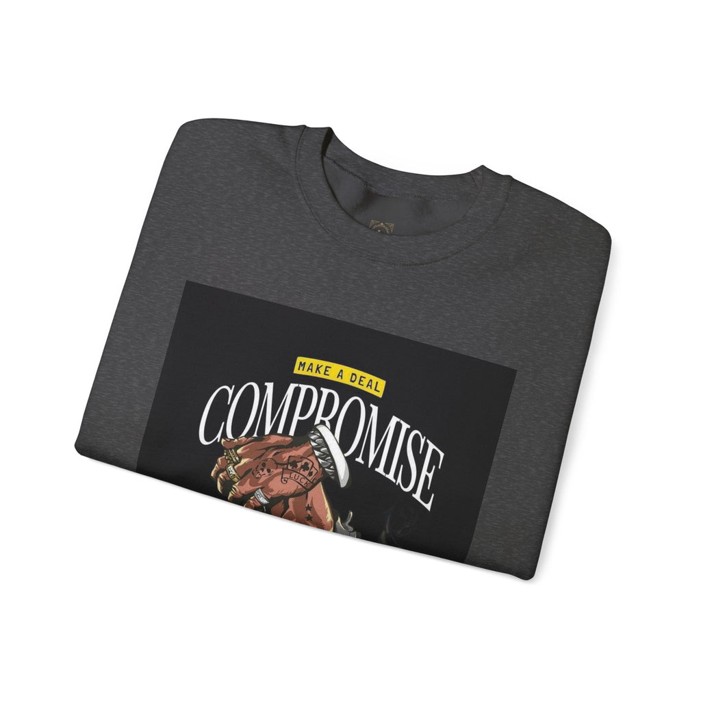 Compromise Graphic Sweatshirt — Vintage Handshake & Revolver Design