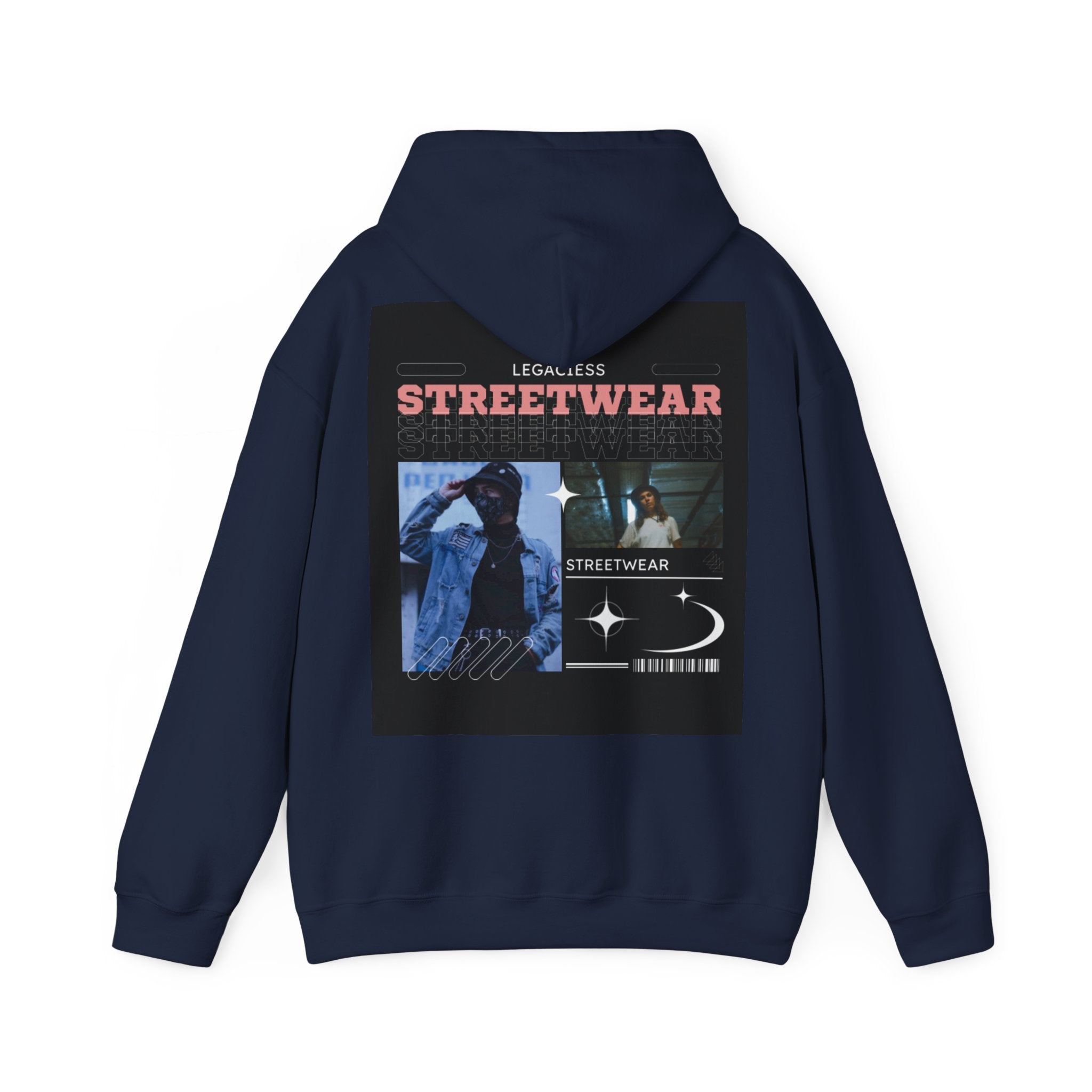 Streetwear Collage Hoodie — Retro Urban Graphic Sweatshirt