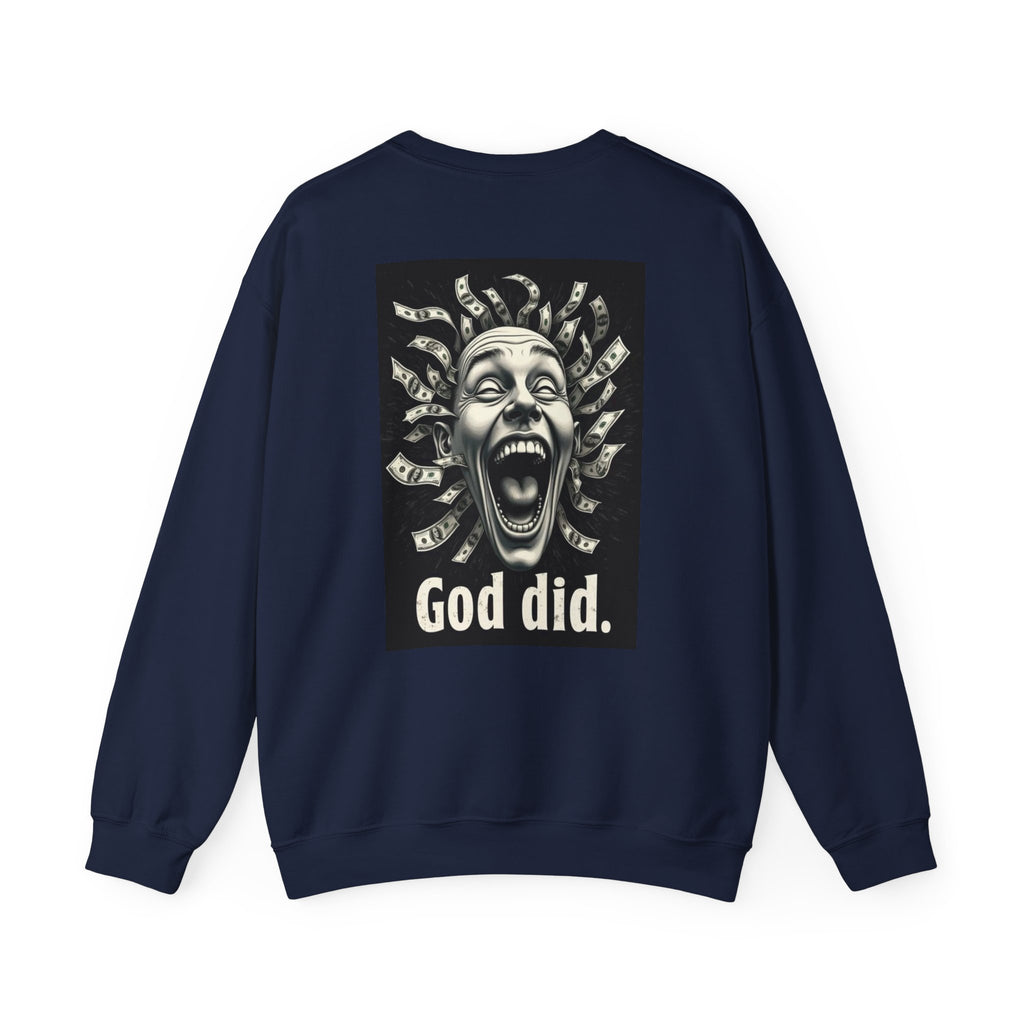Sweatshirt — 'God Did.' Medusa Money Graphic Crewneck