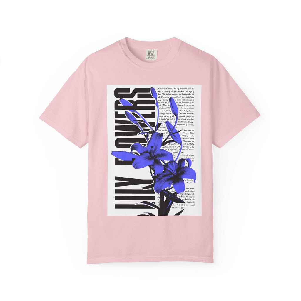 Floral Legacy Graphic T-Shirt — Bold Blue Orchid Design