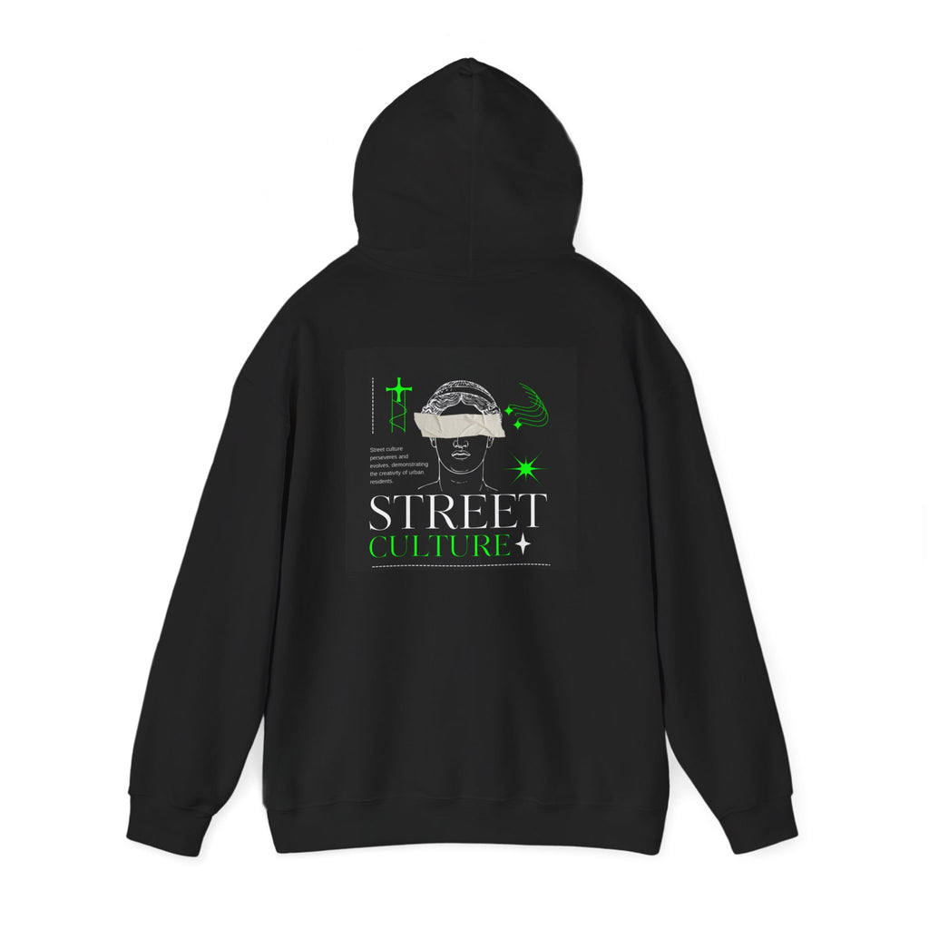 Street Culture Hoodie — Neon Green Graphic Urban Skull Sweatshirt