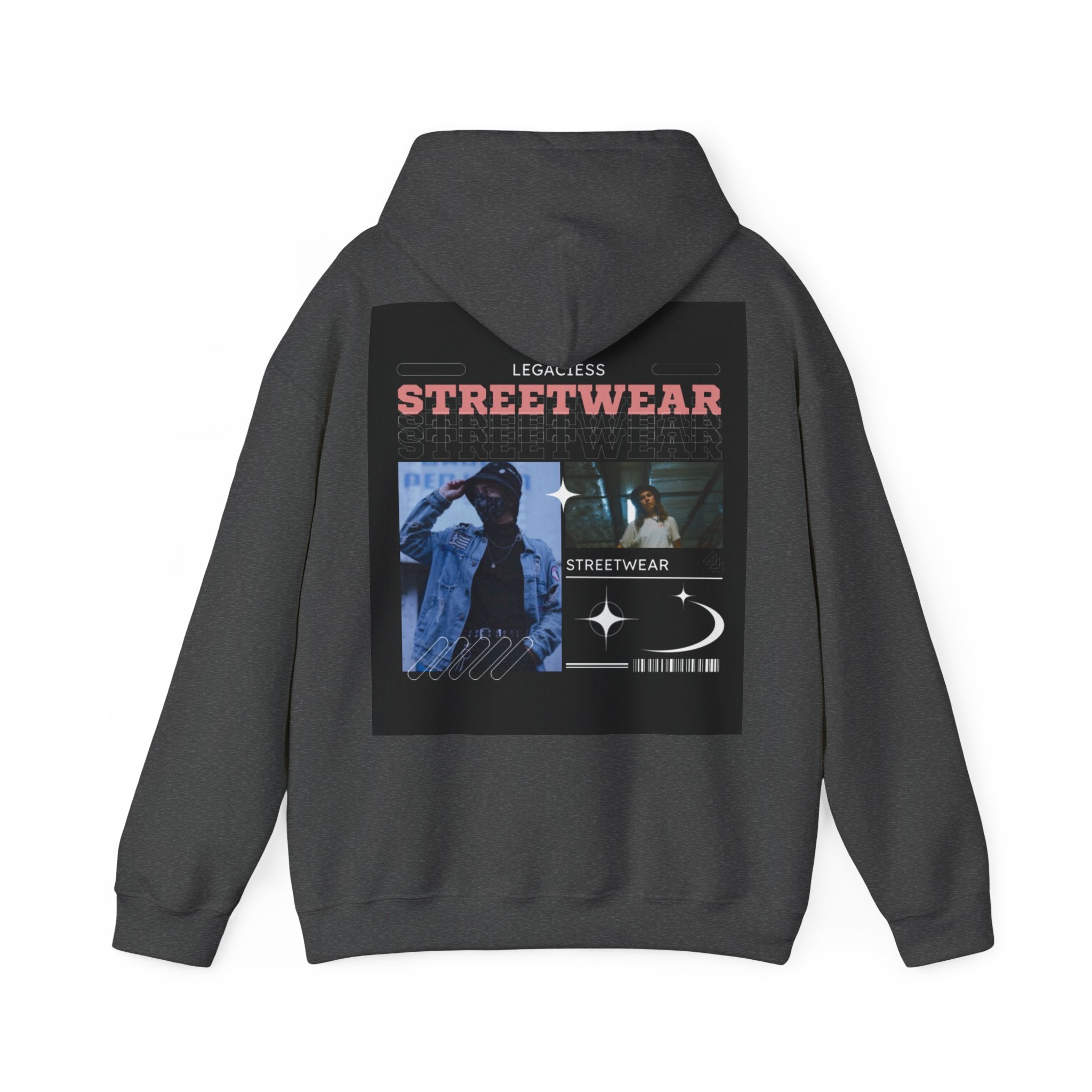 Streetwear Collage Hoodie — Retro Urban Graphic Sweatshirt