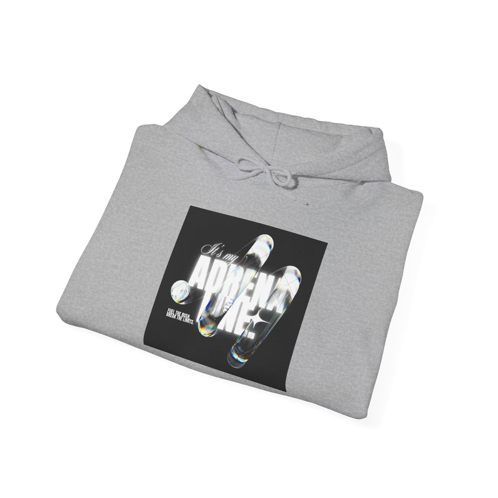 Bubble Text 'Adrenaline' Graphic Hoodie — Urban Streetwear Pullover