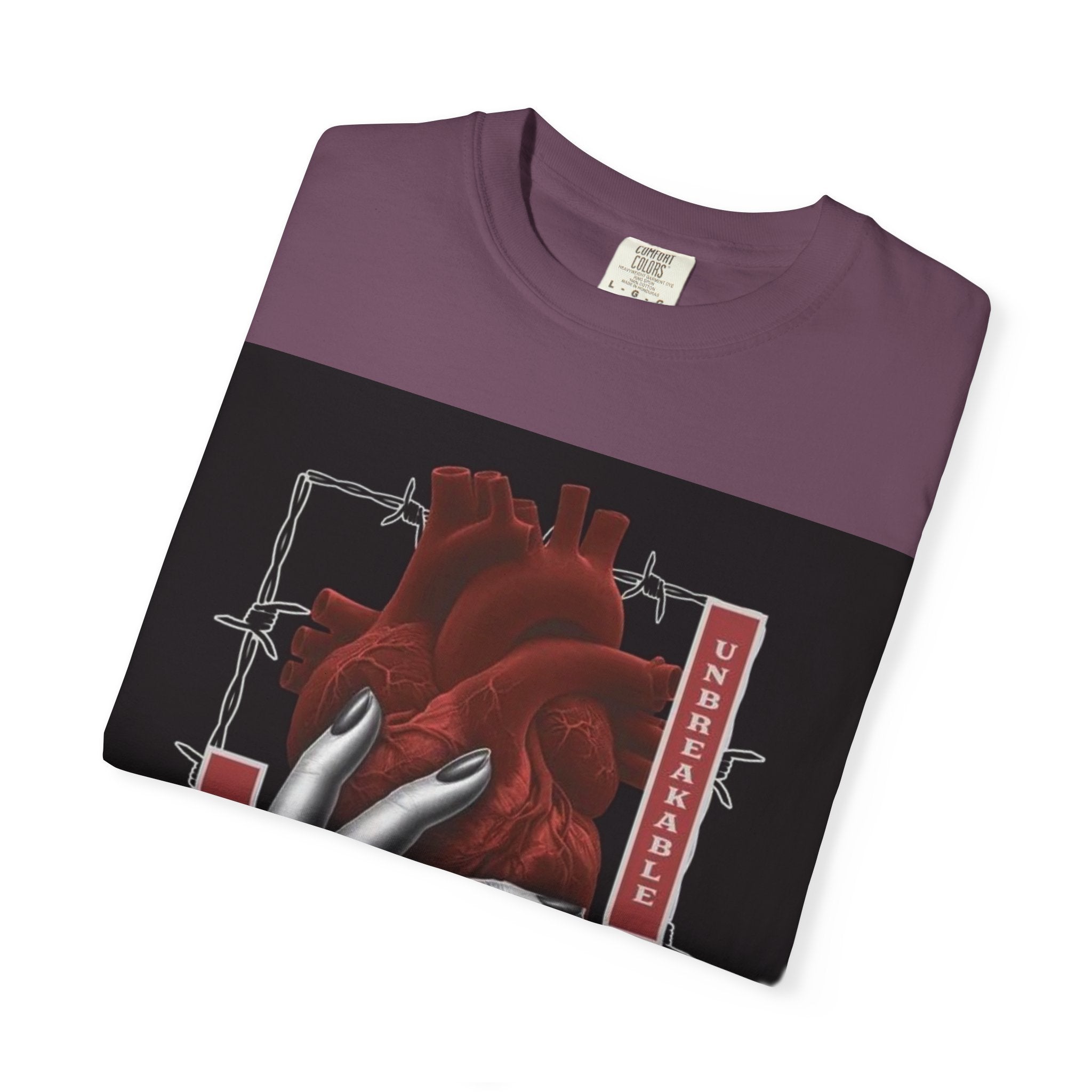 Graphic Heart & Hand T‑Shirt — 'Heartbeat' Gothic Streetwear Tee