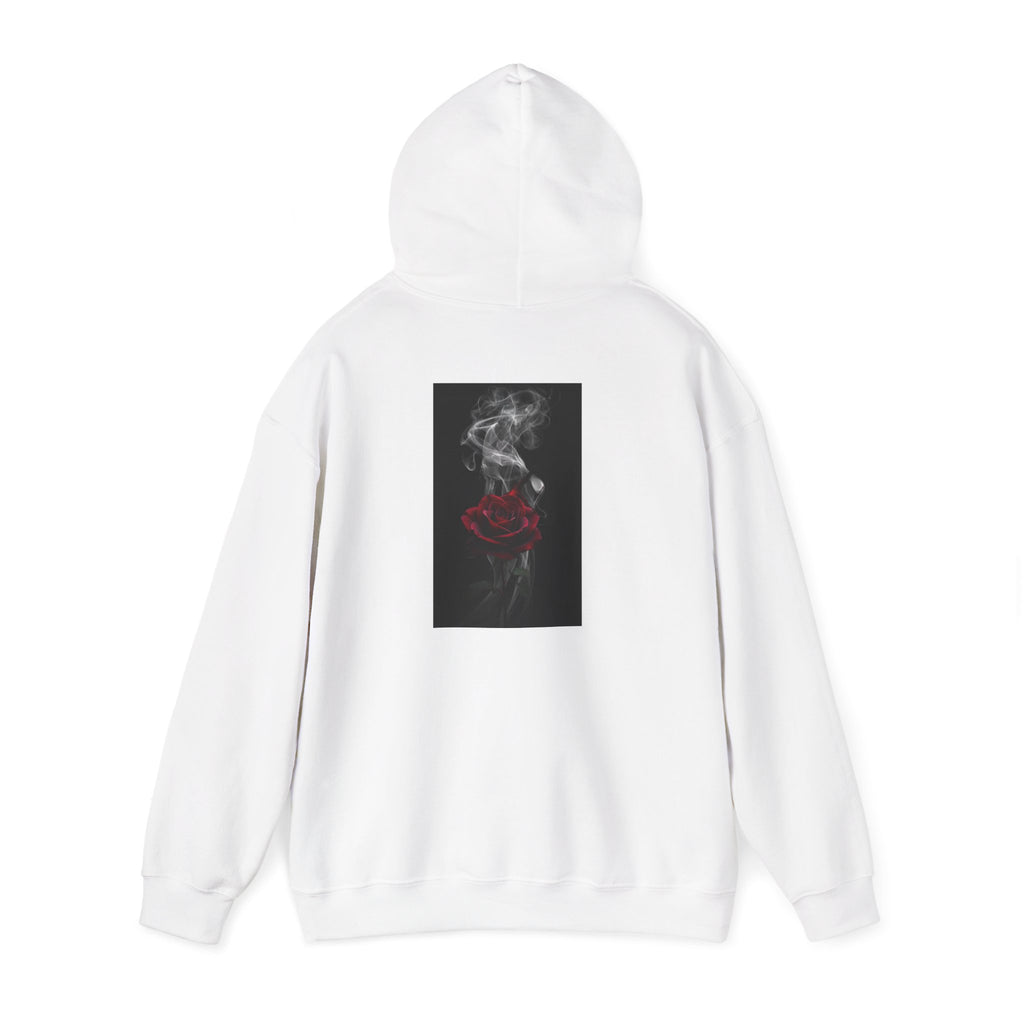 Smoky Red Rose Hoodie — Gothic Floral Hooded Sweatshirt