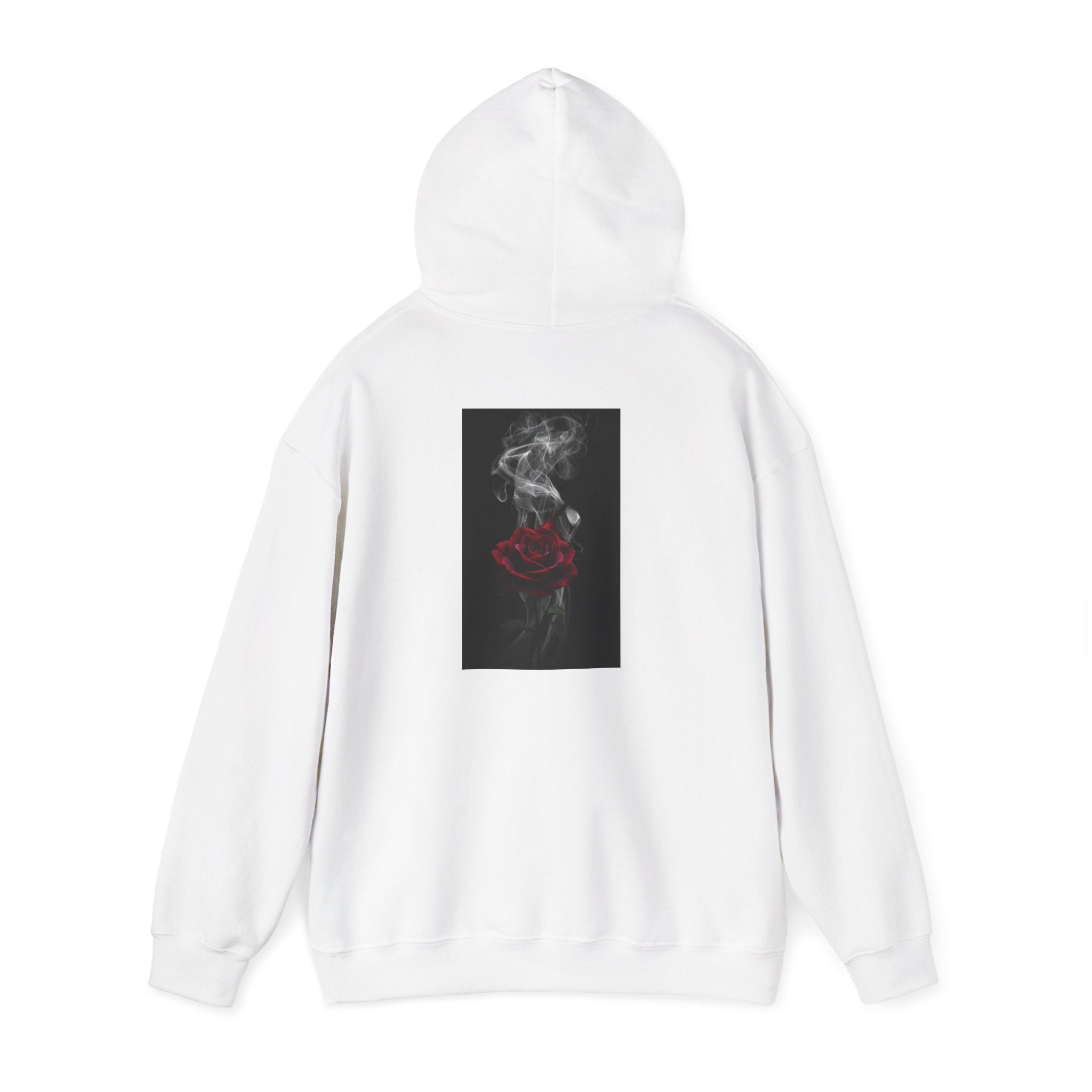 Smoky Red Rose Hoodie — Gothic Floral Hooded Sweatshirt
