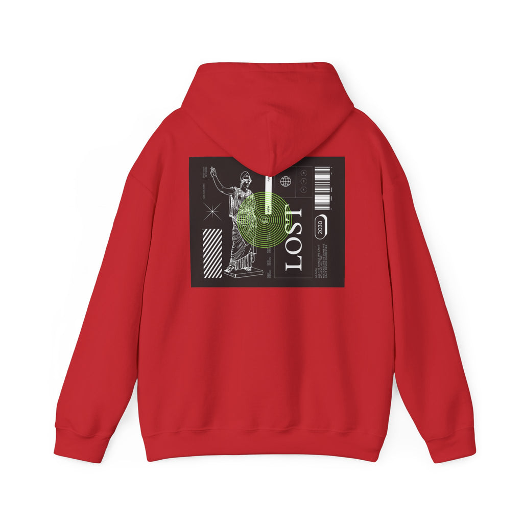 Lost World Hoodie — Vaporwave Glitch Graphic Pullover