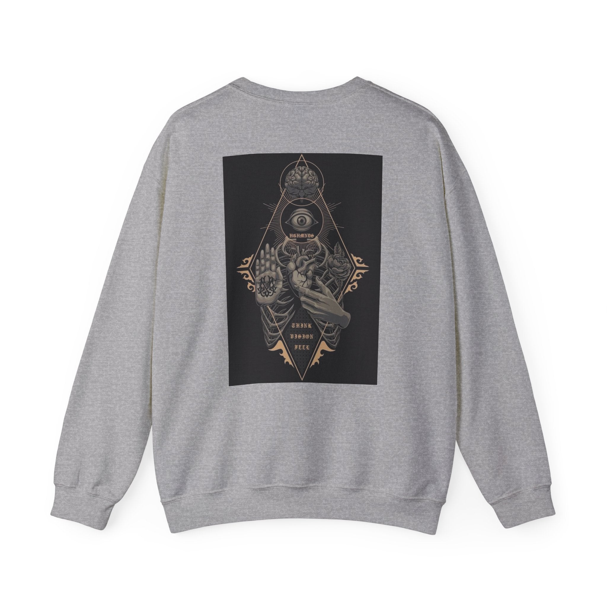 Crewneck Sweatshirt — Occult Skeleton Eye Graphic