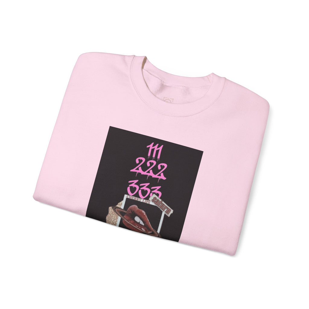 Crewneck Sweatshirt — Vintage Phone Collage with Pink Numbers & 'LEGACIESS' Back Logo