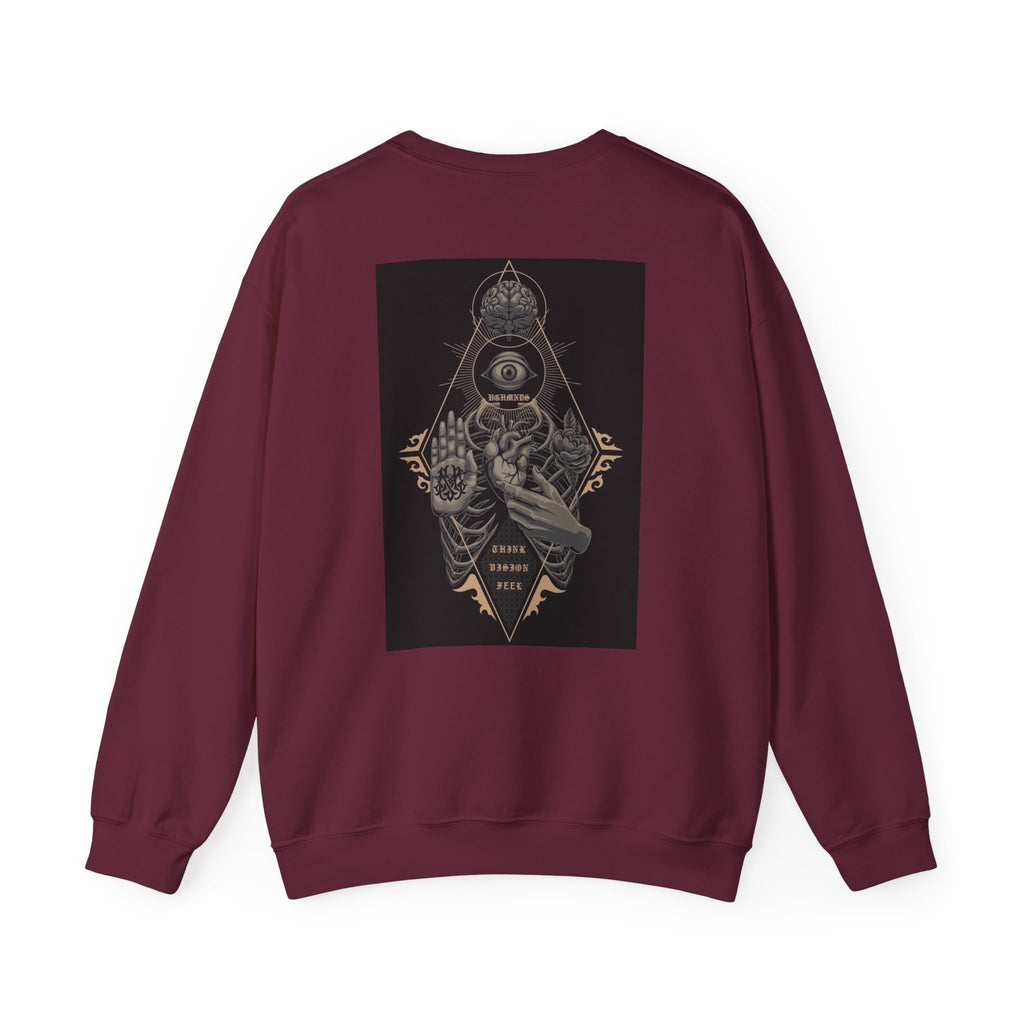 Crewneck Sweatshirt — Occult Skeleton Eye Graphic