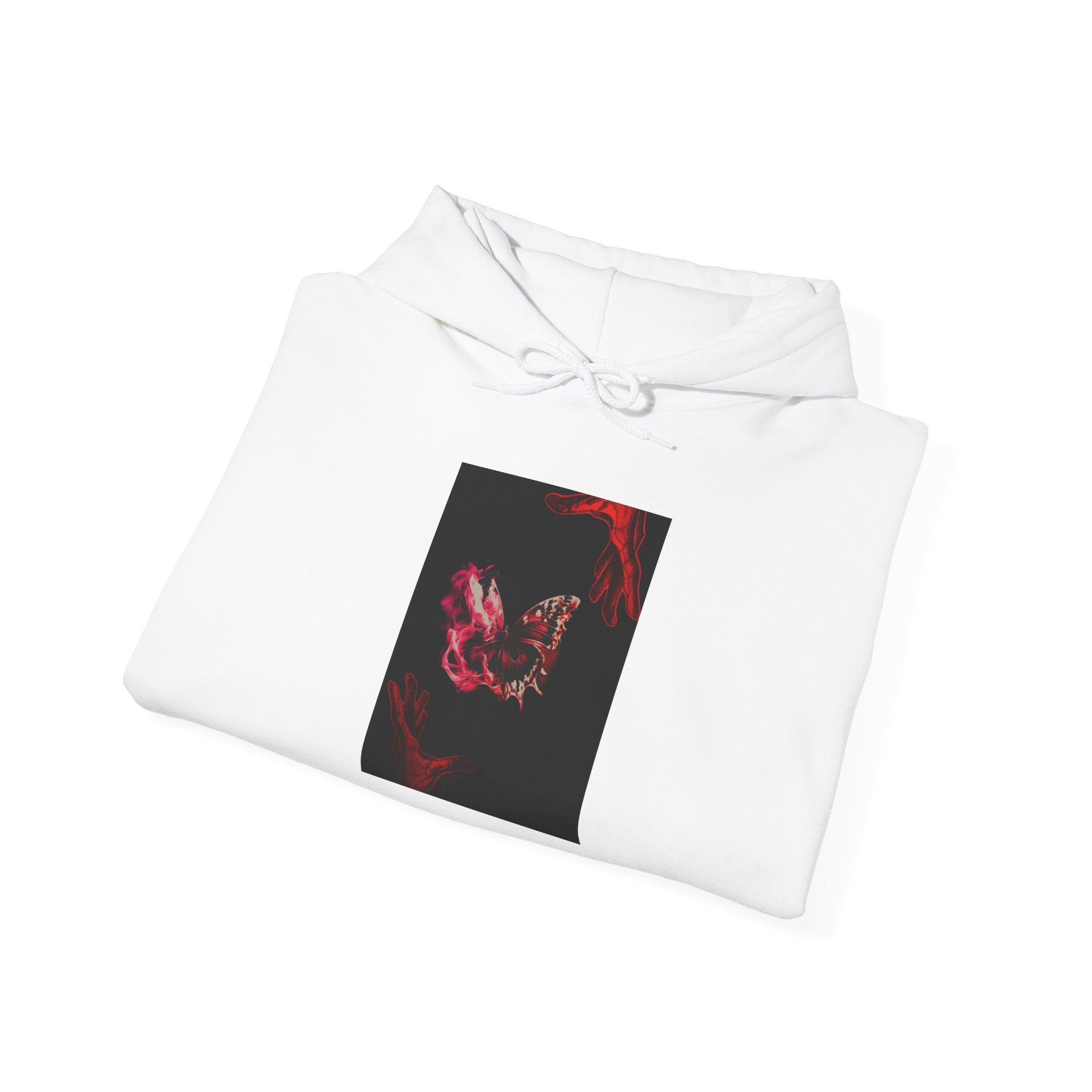 Floral Smoke Hoodie — Dark Red Rose Graphic Hooded Sweatshirt