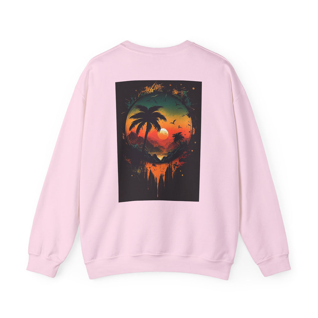 Sunset Island Sweatshirt — Tropical Palm Sunset Crewneck