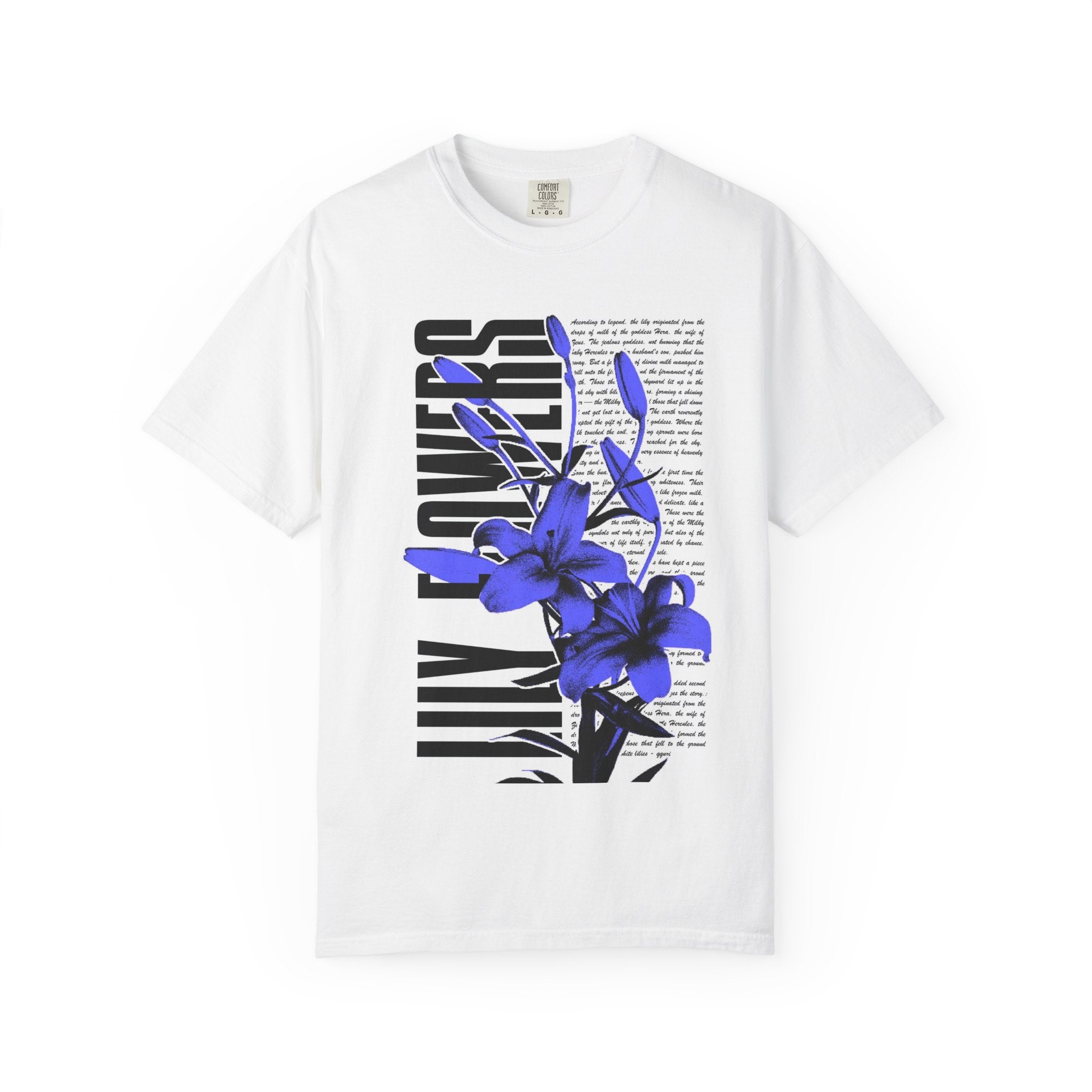 Floral Legacy Graphic T-Shirt — Bold Blue Orchid Design