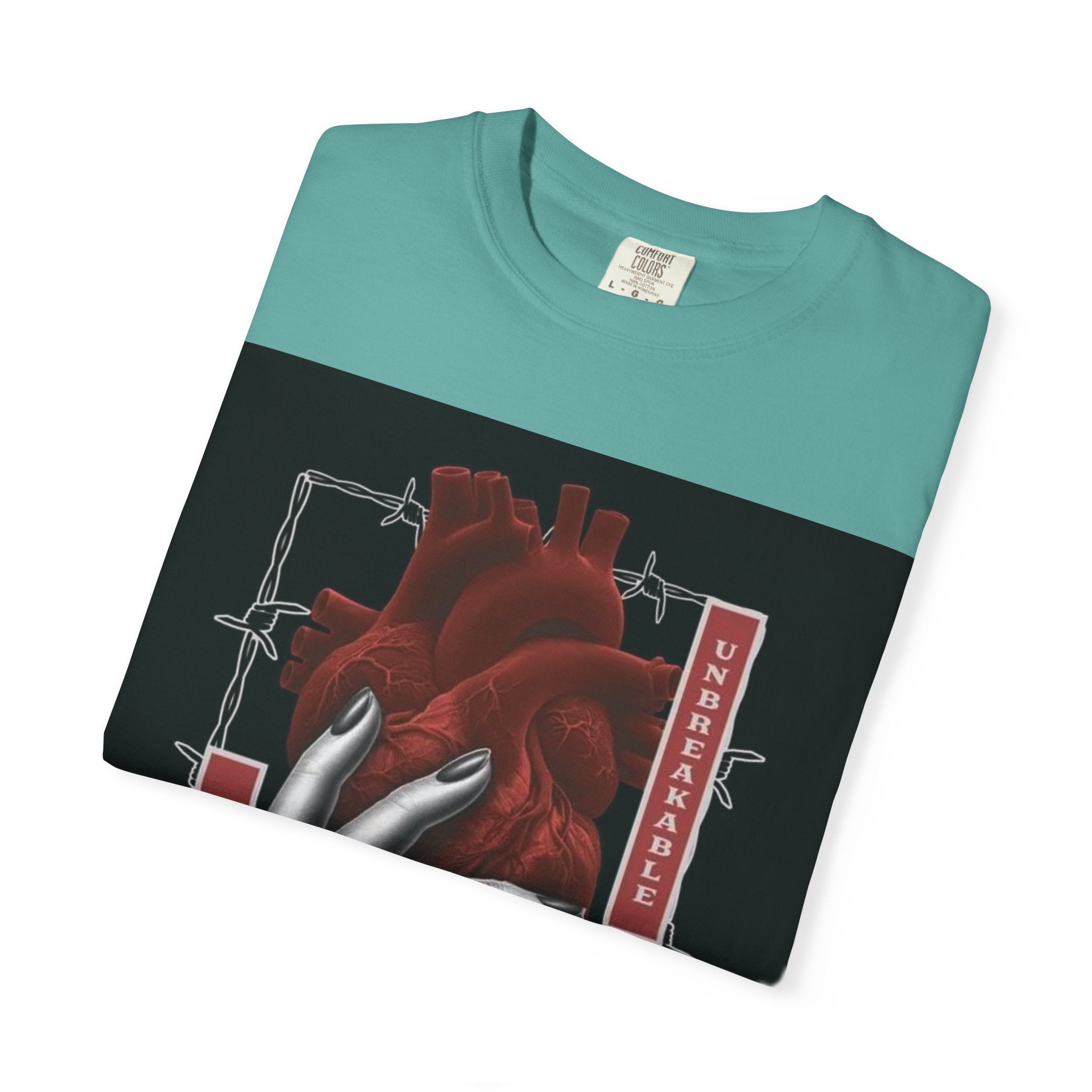 Graphic Heart & Hand T‑Shirt — 'Heartbeat' Gothic Streetwear Tee