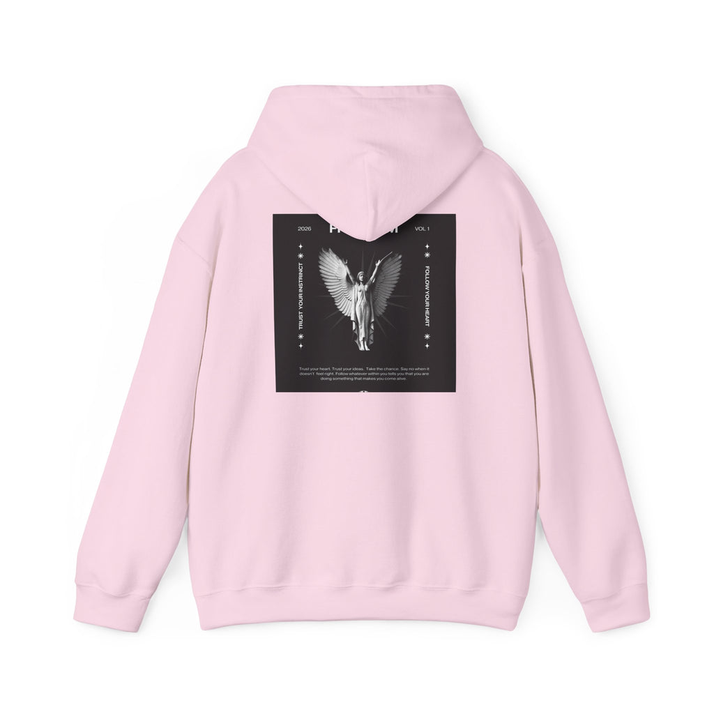 Freedom Angel Hoodie — Gothic Black & White Angel Wings Sweatshirt