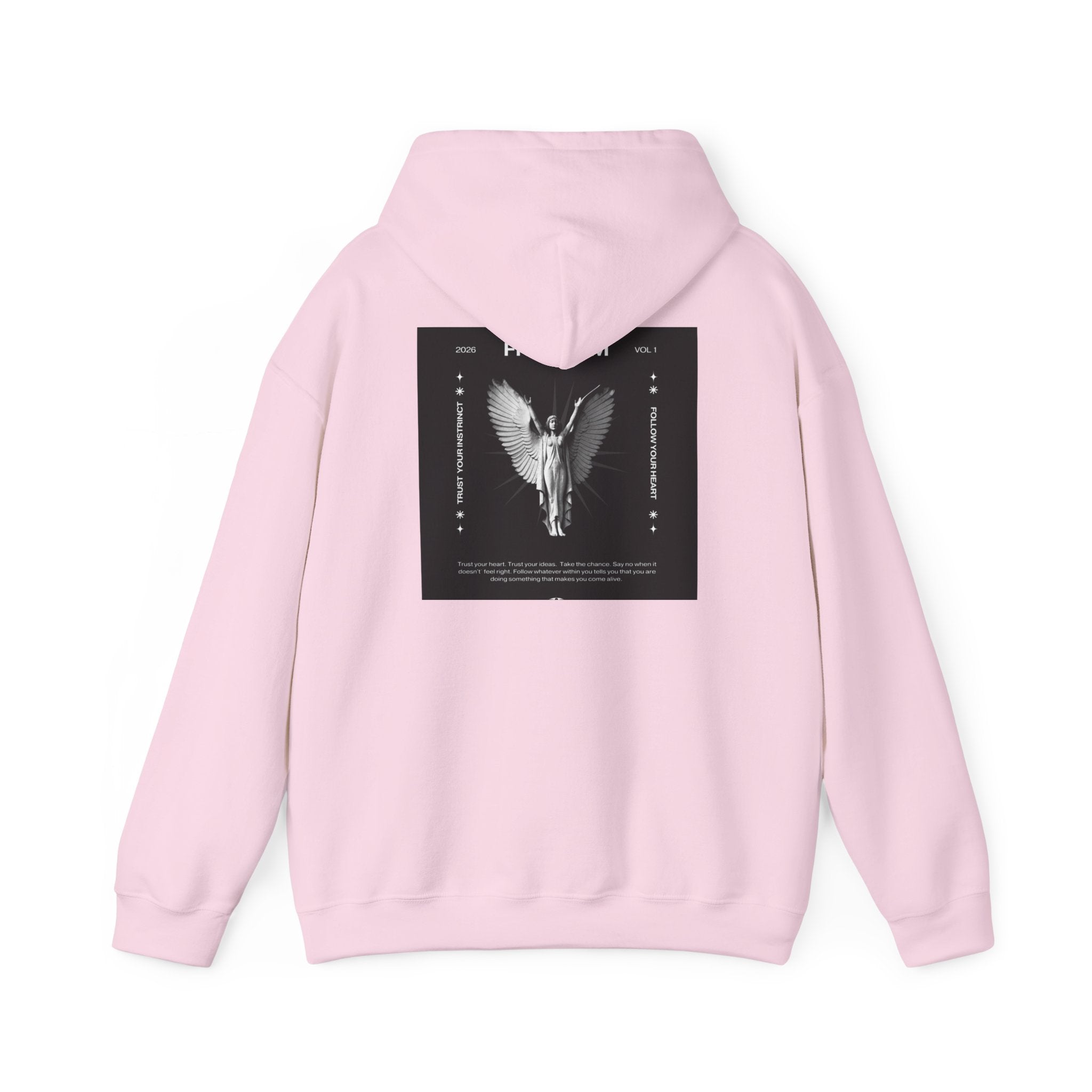 Freedom Angel Hoodie — Gothic Black & White Angel Wings Sweatshirt