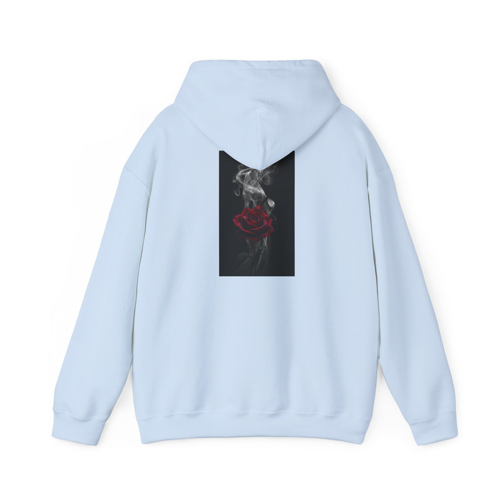 Smoky Red Rose Hoodie — Gothic Floral Hooded Sweatshirt