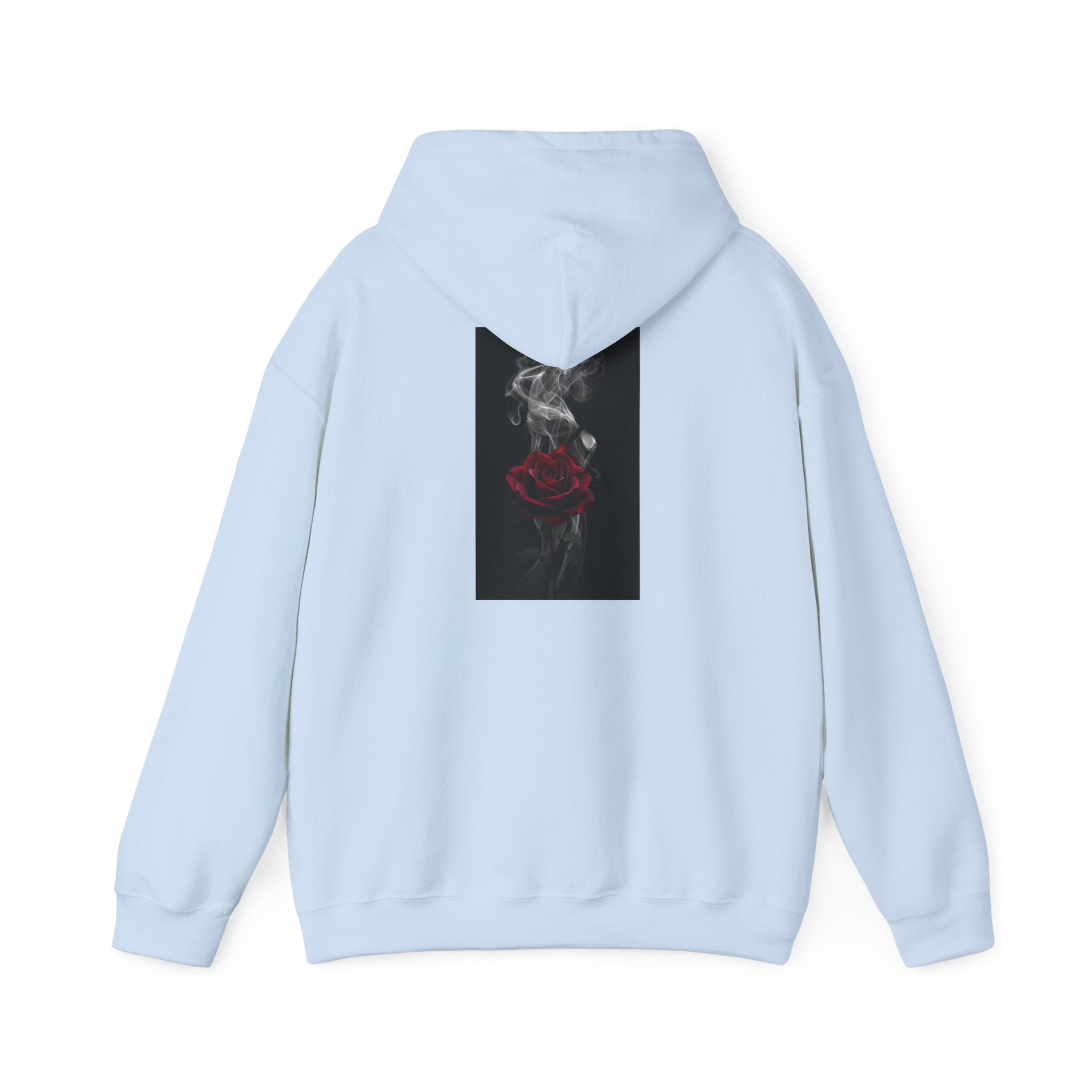 Smoky Red Rose Hoodie — Gothic Floral Hooded Sweatshirt