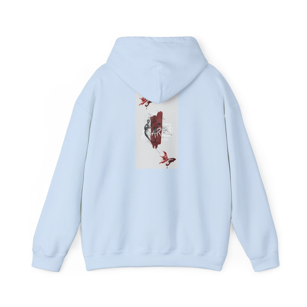 Hoodie — Romantic Red Rose & Butterflies Graphic Hoodie