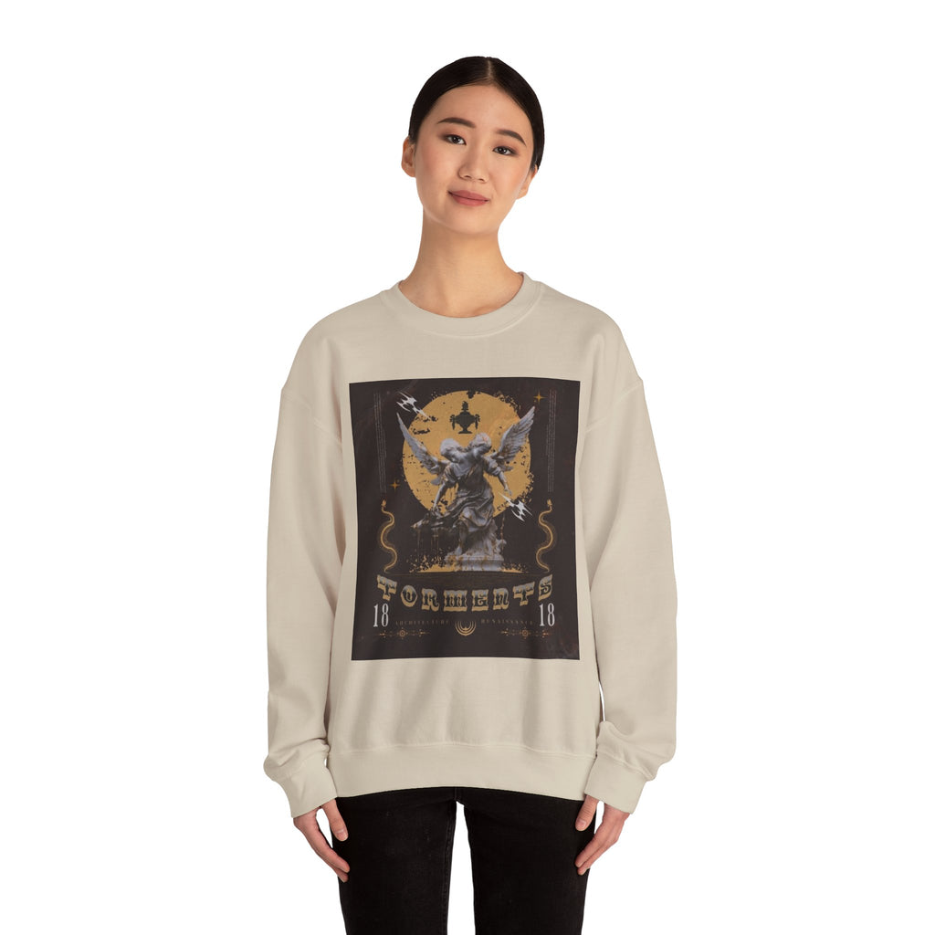 Crewneck Sweatshirt — Vintage Angel Graphic "Forgiven" Streetwear