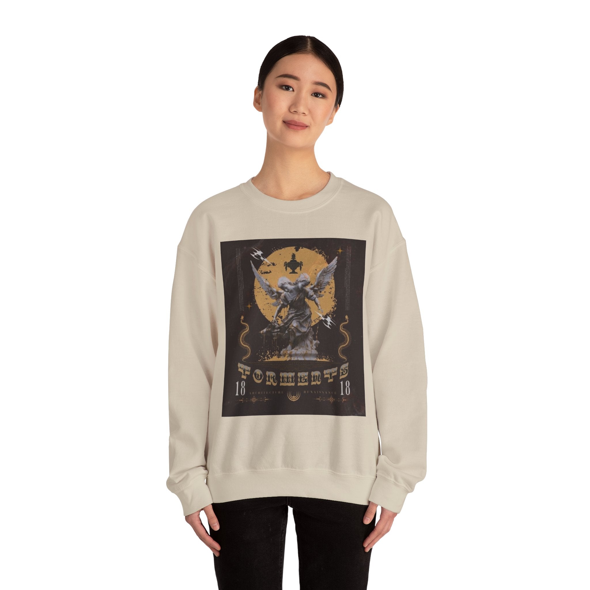 Crewneck Sweatshirt — Vintage Angel Graphic "Forgiven" Streetwear