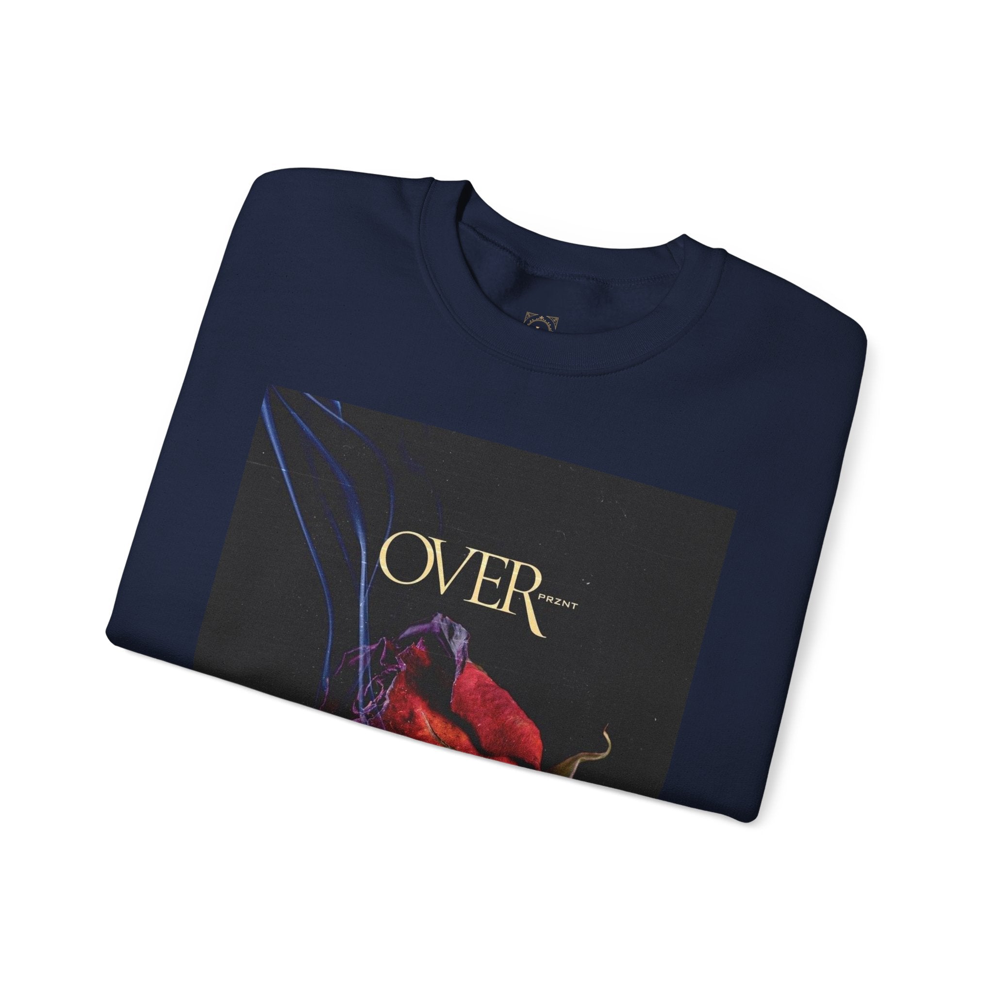 Crewneck Sweatshirt - "OVER" Rose Graphic with Legaciess Gold Logo