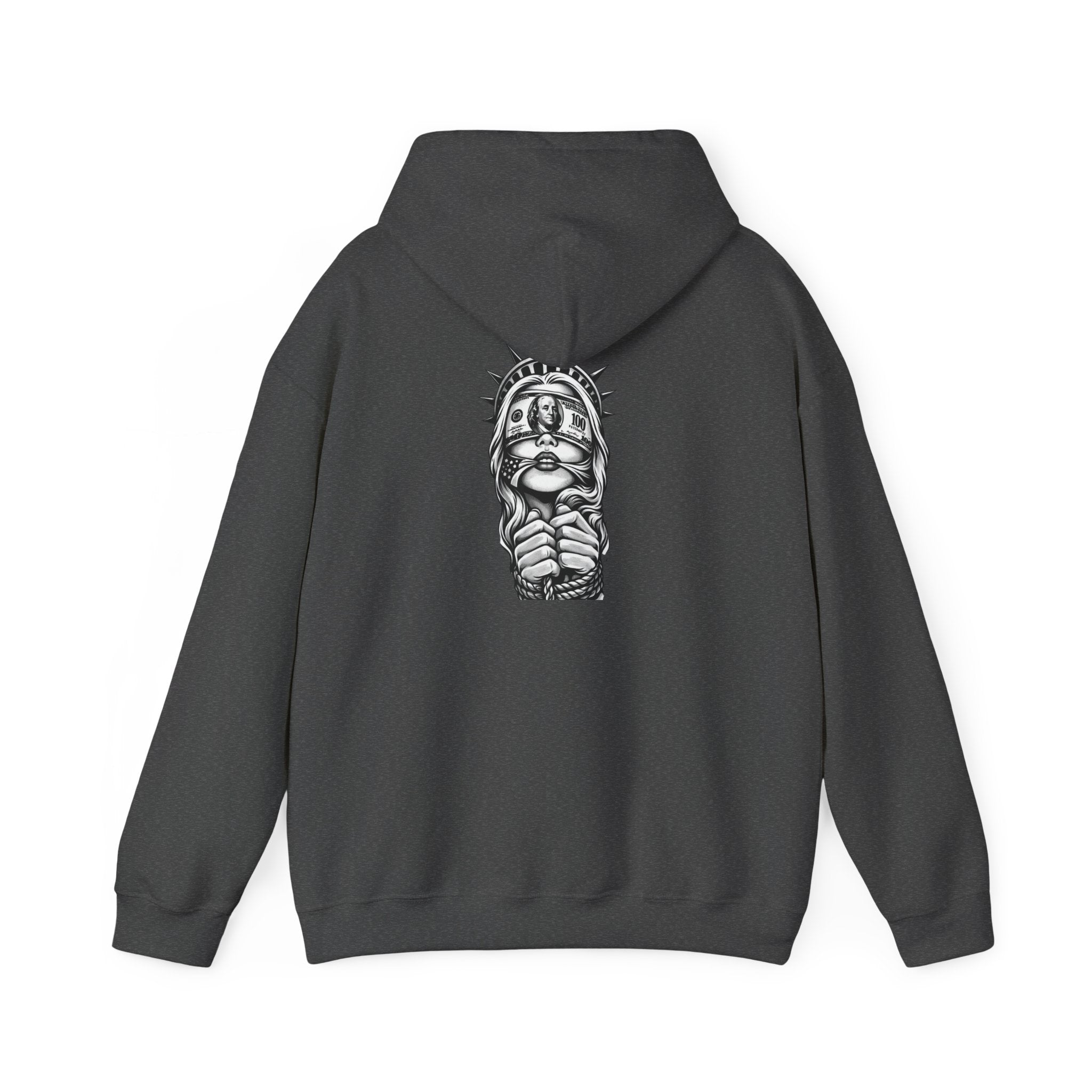 Statue of Liberty Prayer Hands Hoodie — Gothic Liberty Graphic Sweatshirt